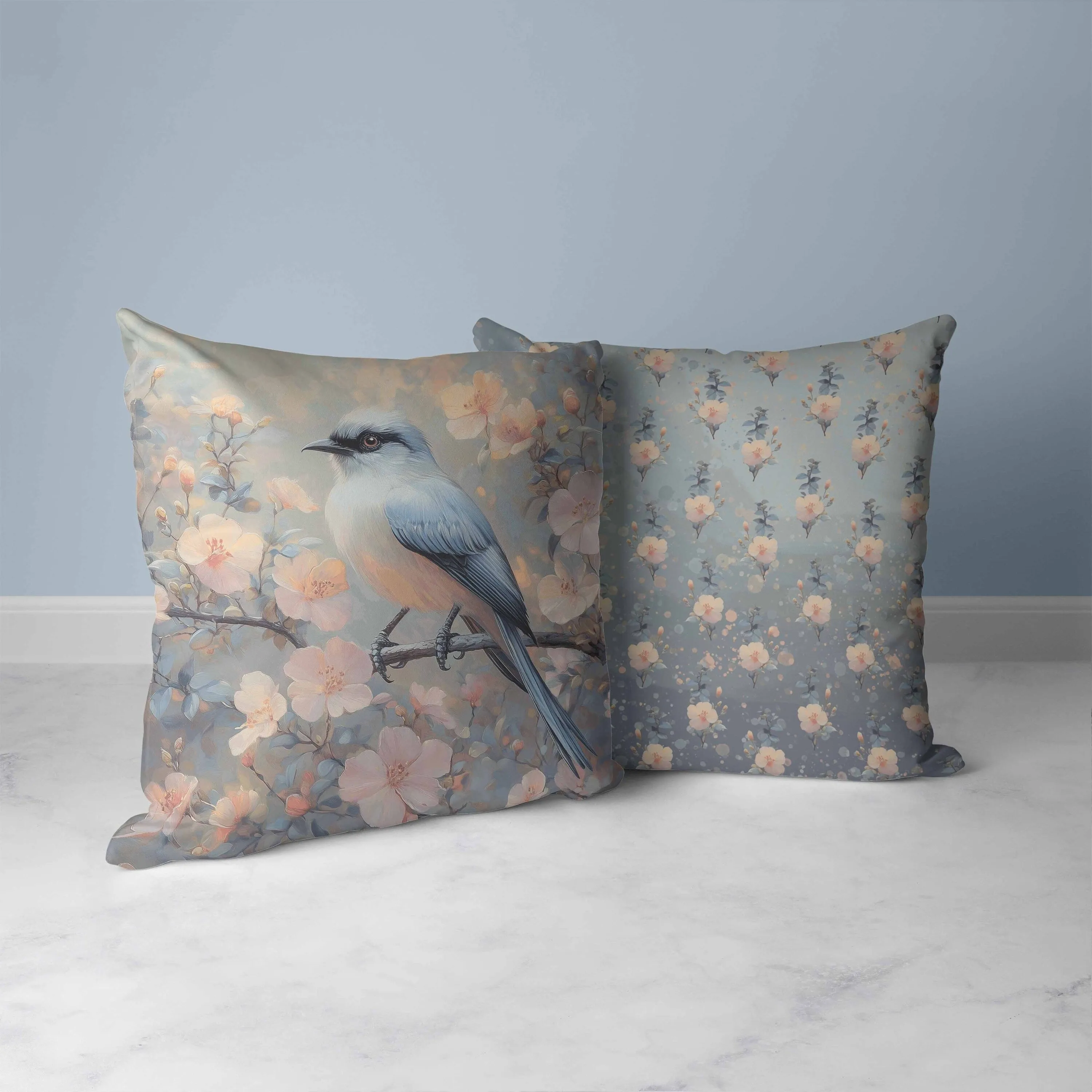 Floral Guest Faux Suede Reversible Throw Pillow Teal and Pink