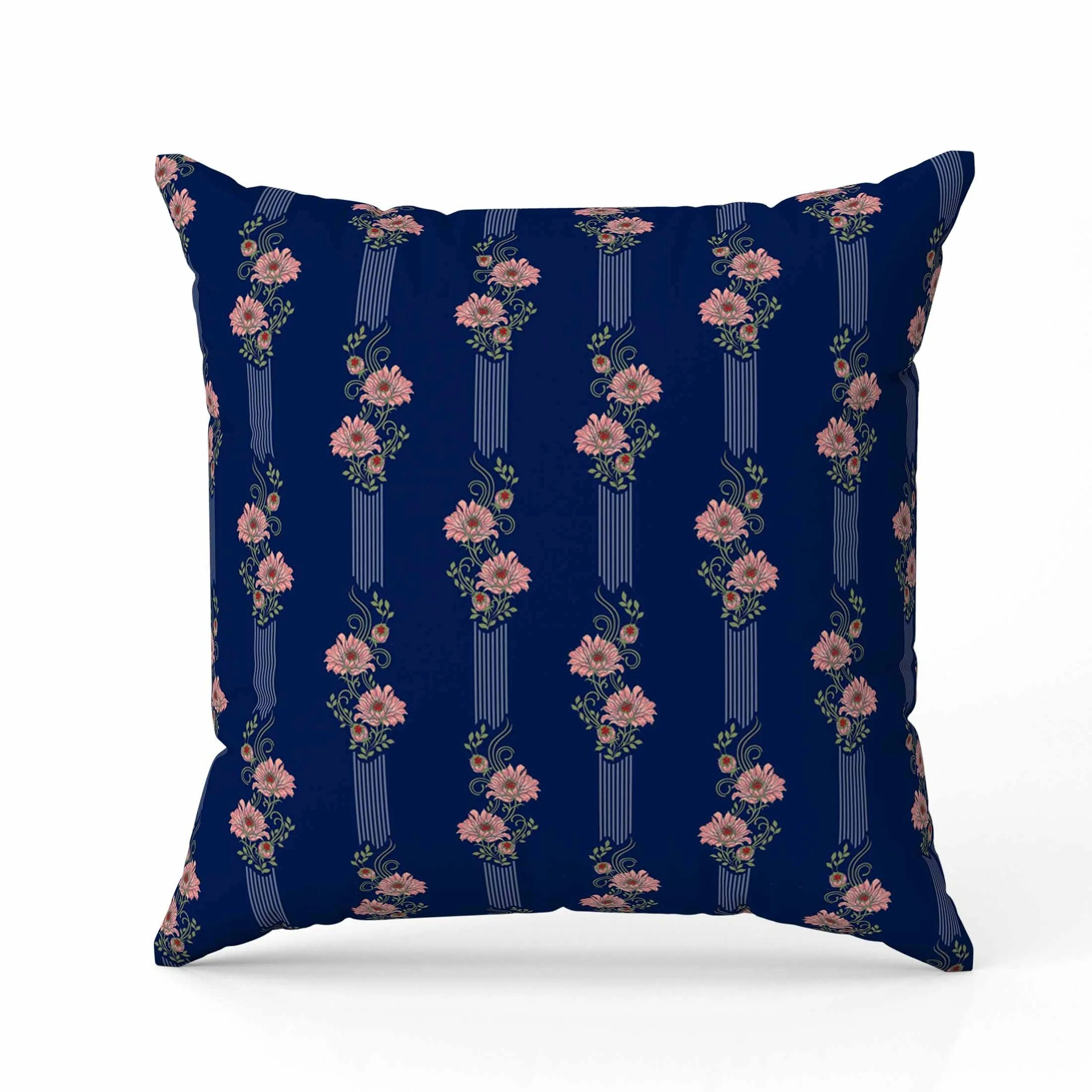 Floral Luminosity Faux Suede Reversible Throw Pillow Blue and Pink