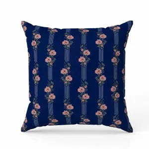 Floral Luminosity Faux Suede Reversible Throw Pillow Blue and Pink