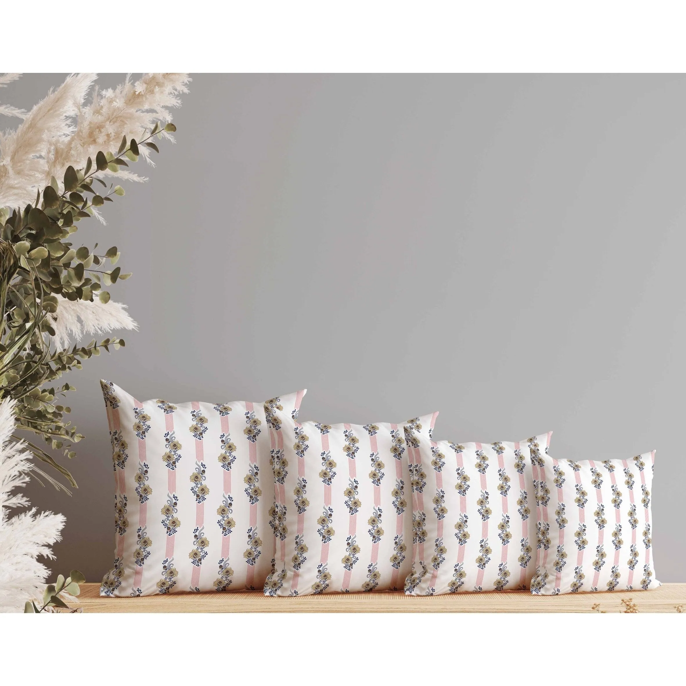 Floral Luminosity Faux Suede Reversible Throw Pillow White and Red