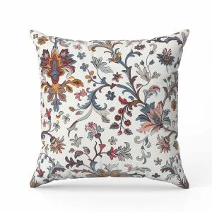 Floral Naqash Faux Suede Reversible Throw Pillow Blue and Pink