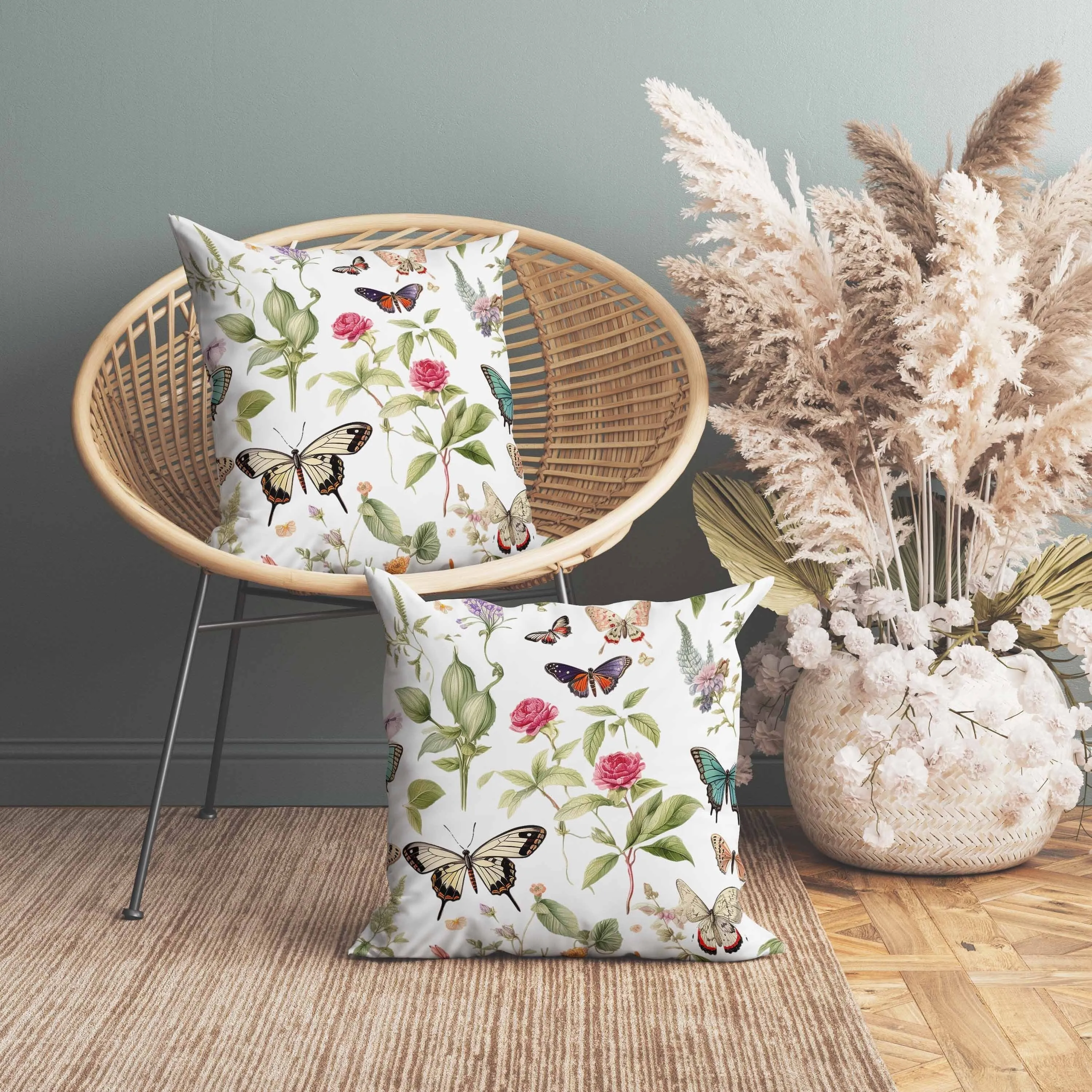 Flower Fairies Faux Suede Reversible Throw Pillow Multi