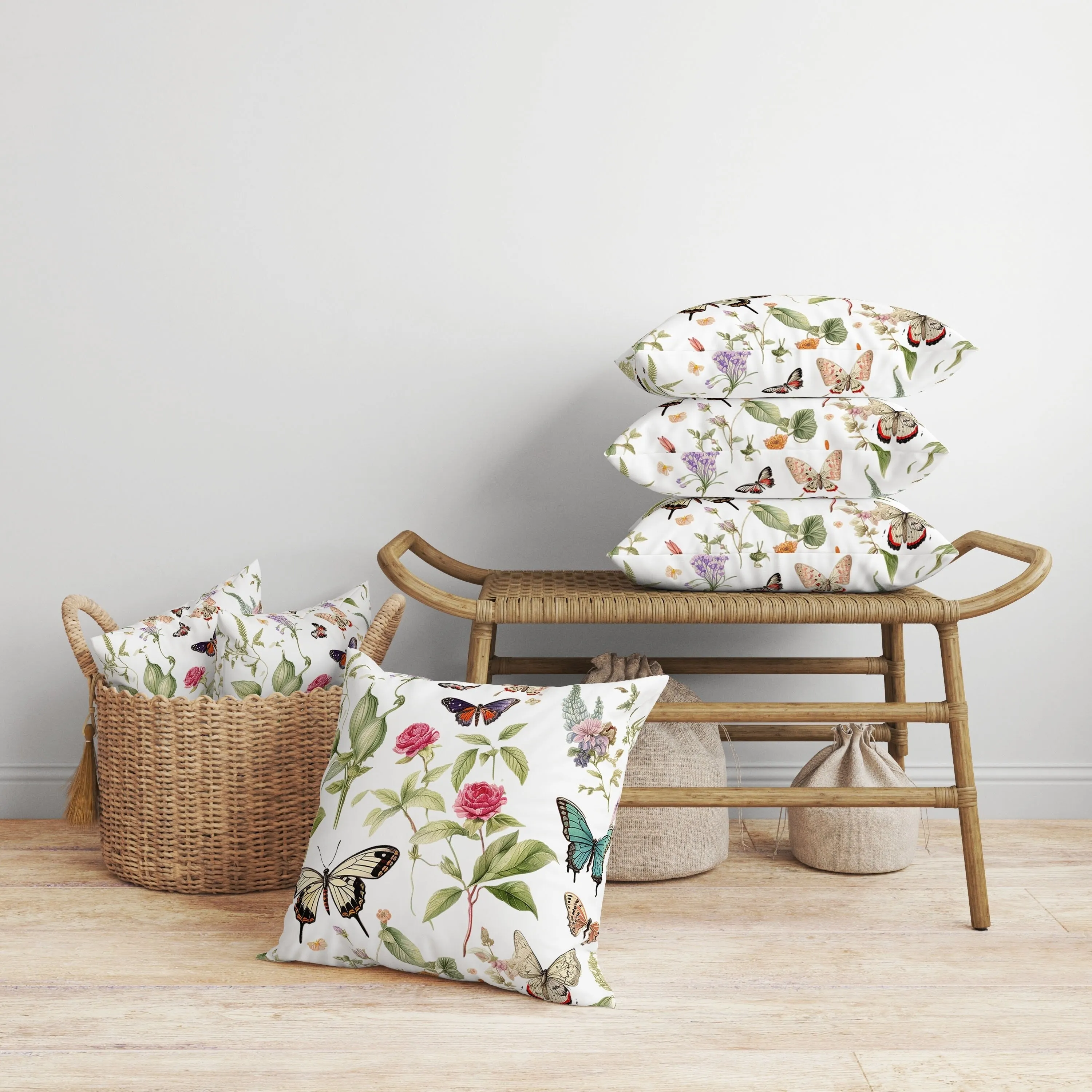 Flower Fairies Faux Suede Reversible Throw Pillow Multi