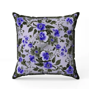 Flower Hub Indoor/Outdoor Reversible Throw Pillow Blue and Olive
