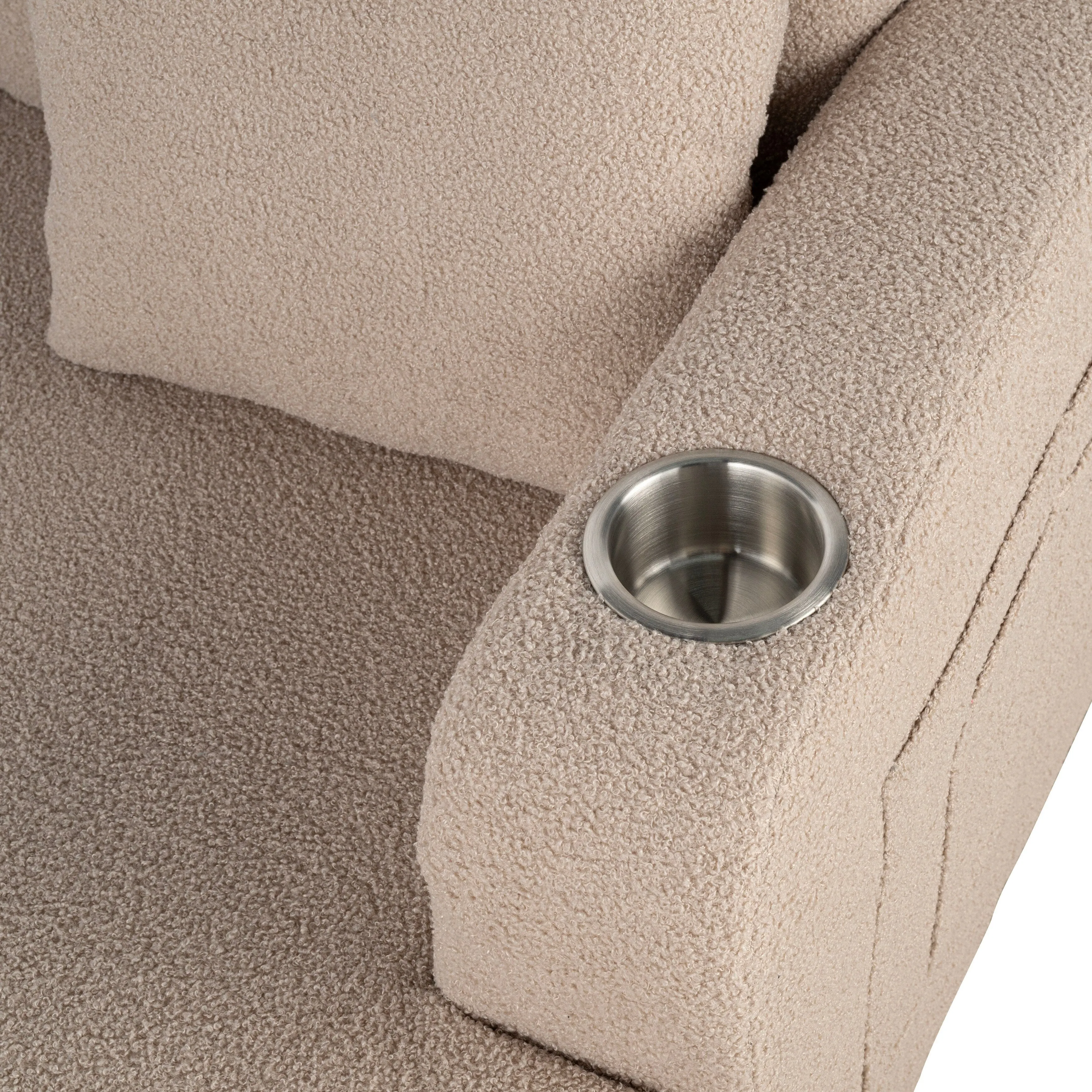 Furniture of America Xenia Modern 3-Piece Boucle Sofa and Ottoman Set
