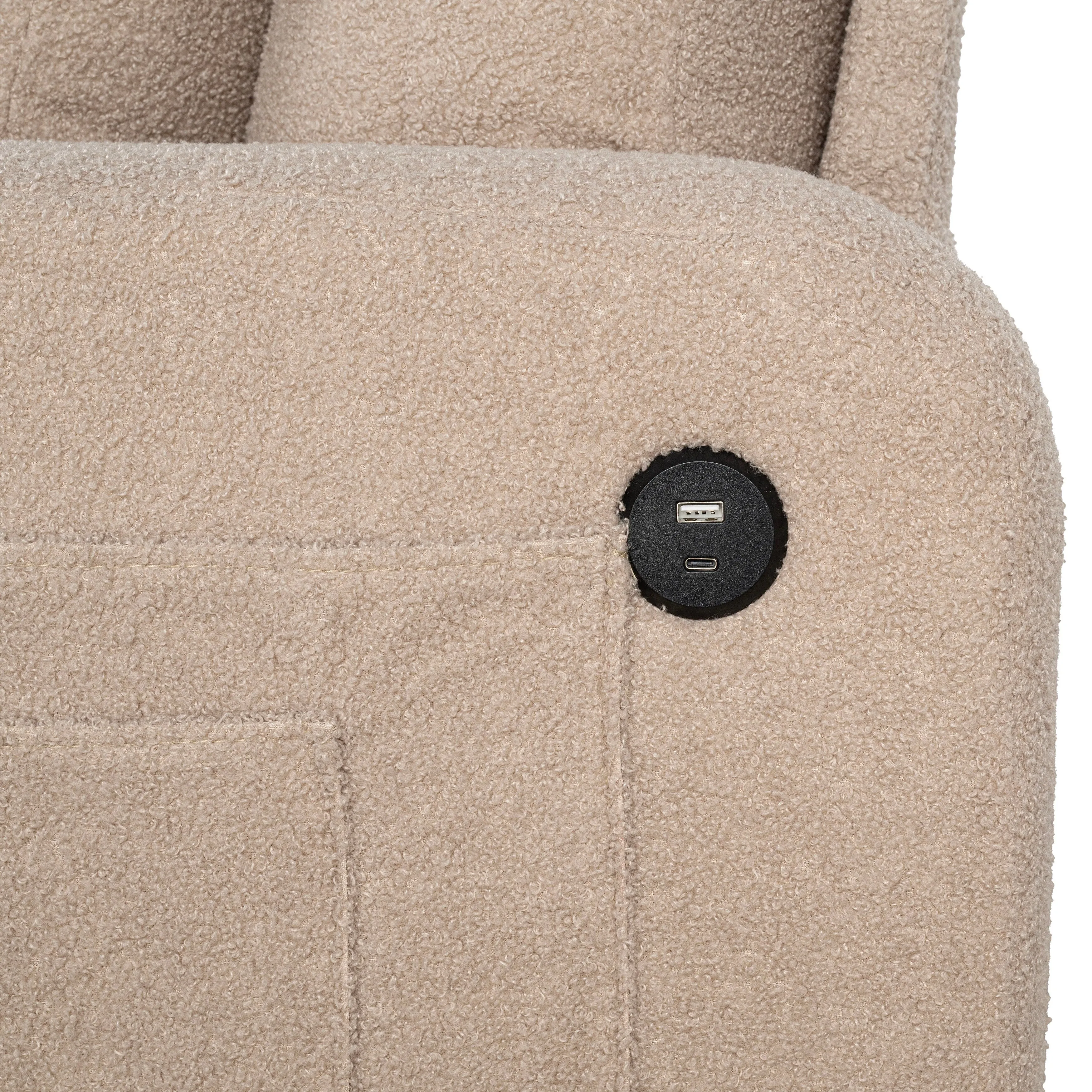 Furniture of America Xenia Modern 3-Piece Boucle Sofa and Ottoman Set