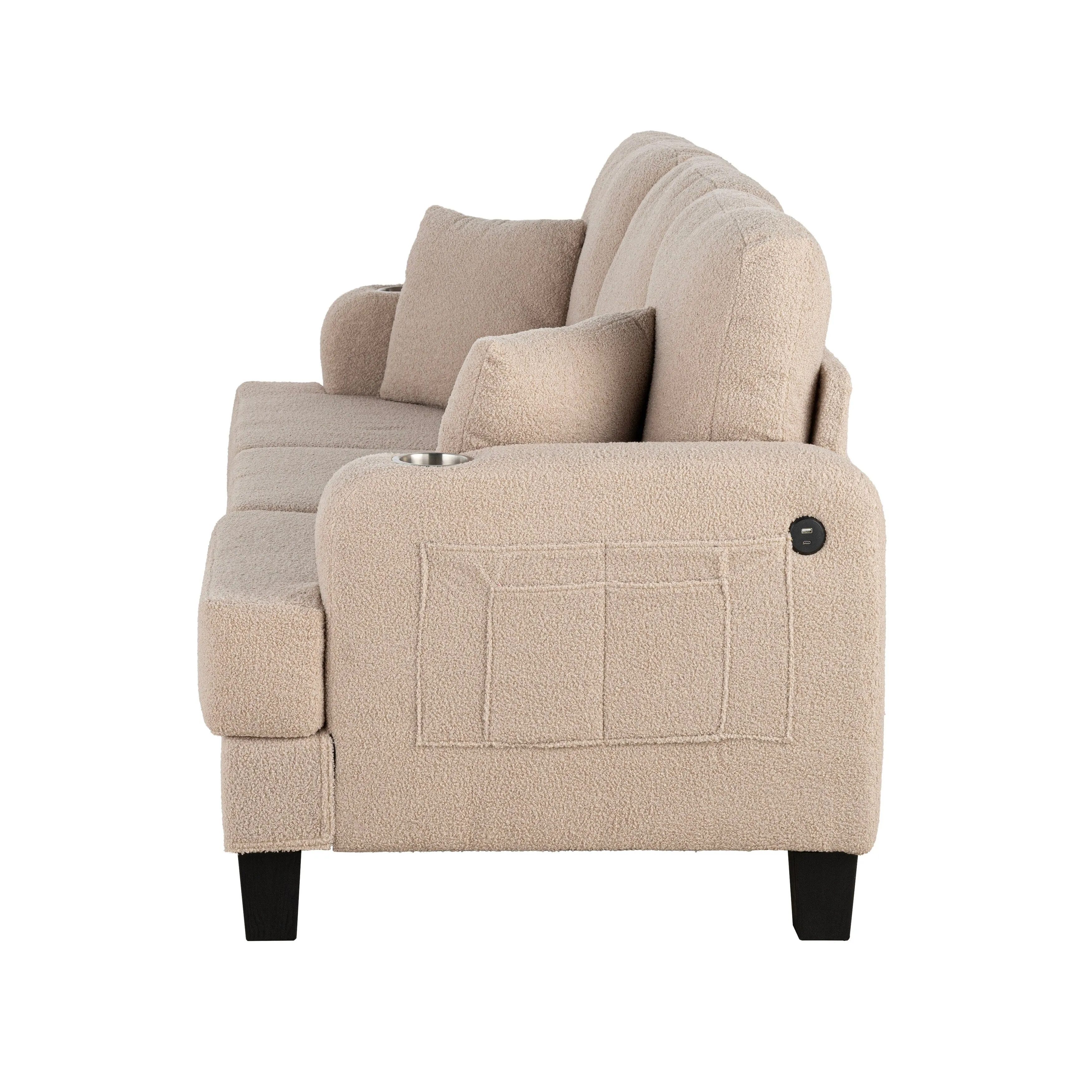 Furniture of America Xenia Modern 3-Piece Boucle Sofa and Ottoman Set