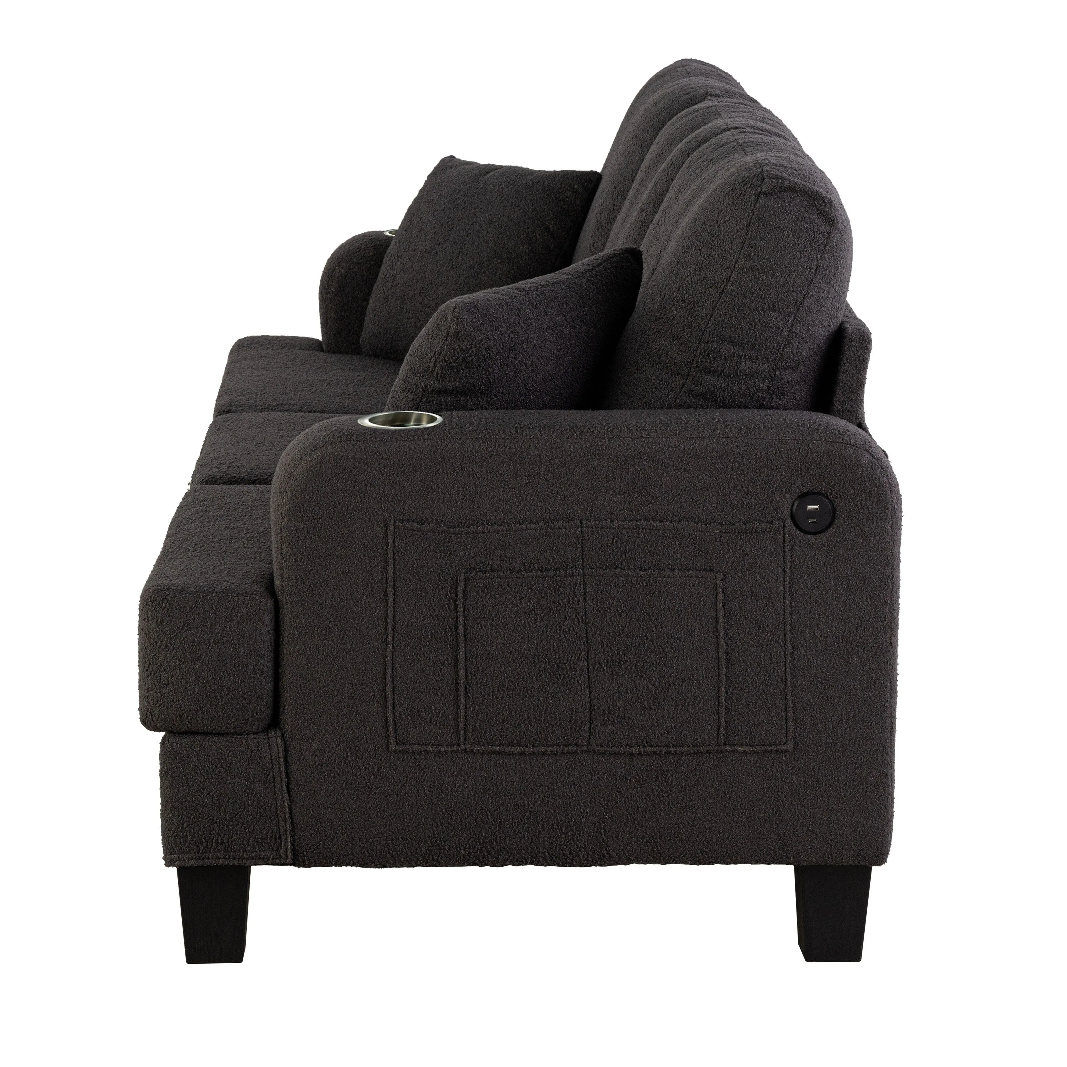 Furniture of America Xenia Modern 3-Piece Boucle Sofa and Ottoman Set