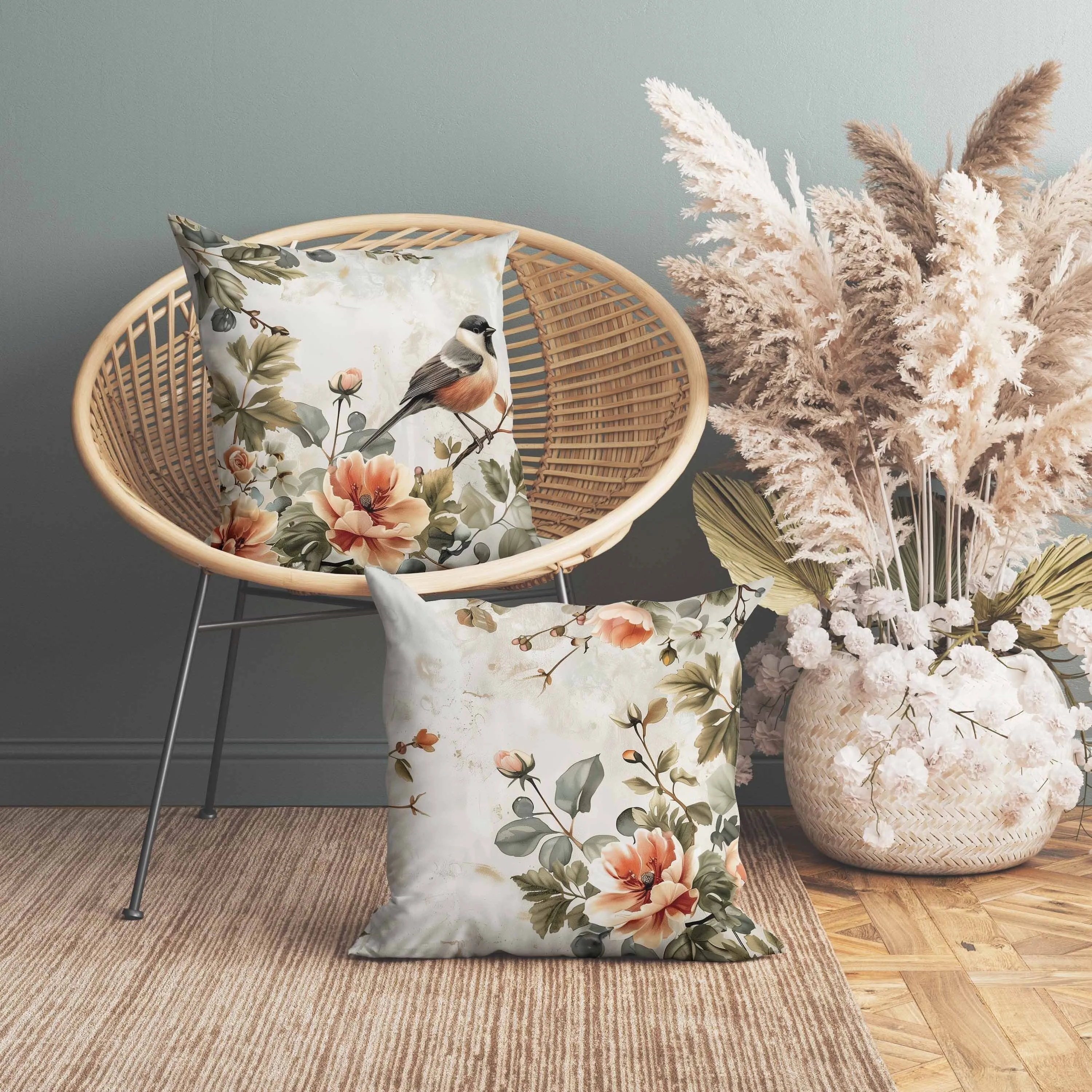 Garden Guest Indoor/Outdoor Reversible Throw Pillow Green and Orange