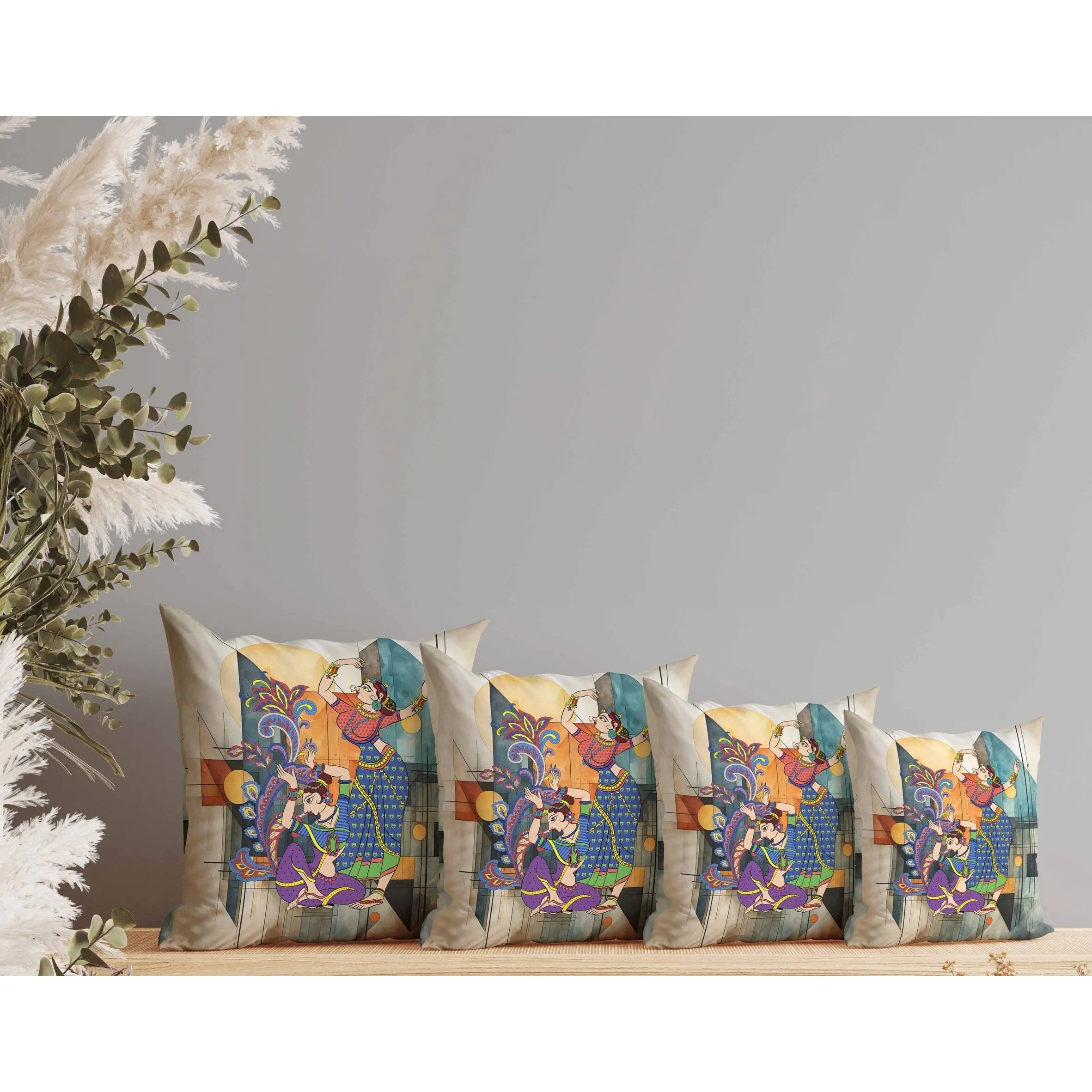 Grace in Motion Faux Suede Reversible Throw Pillow Orange and Blue