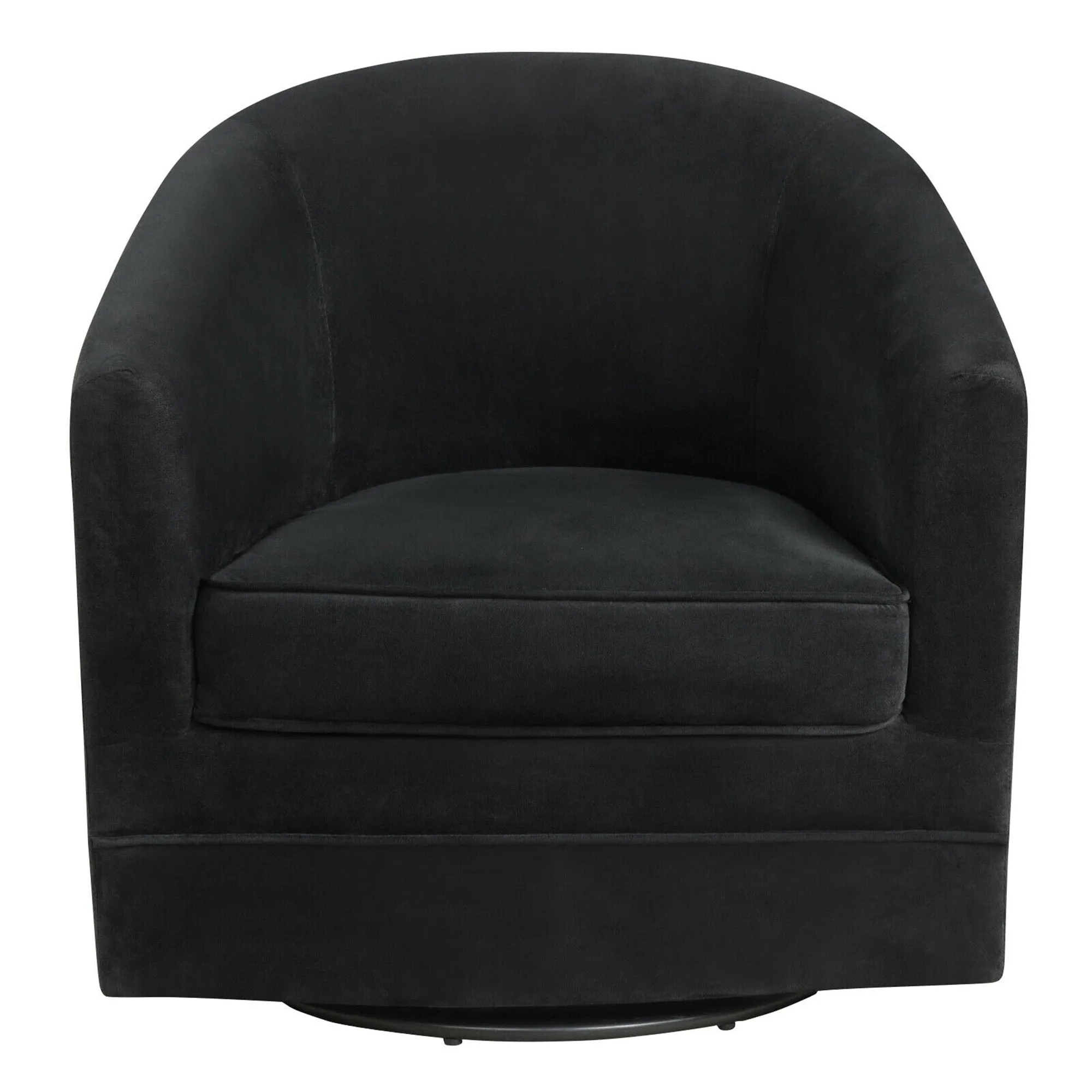 Gymax Modern Swivel Barrel Chair Upholstered Velvet Armchair with - See details