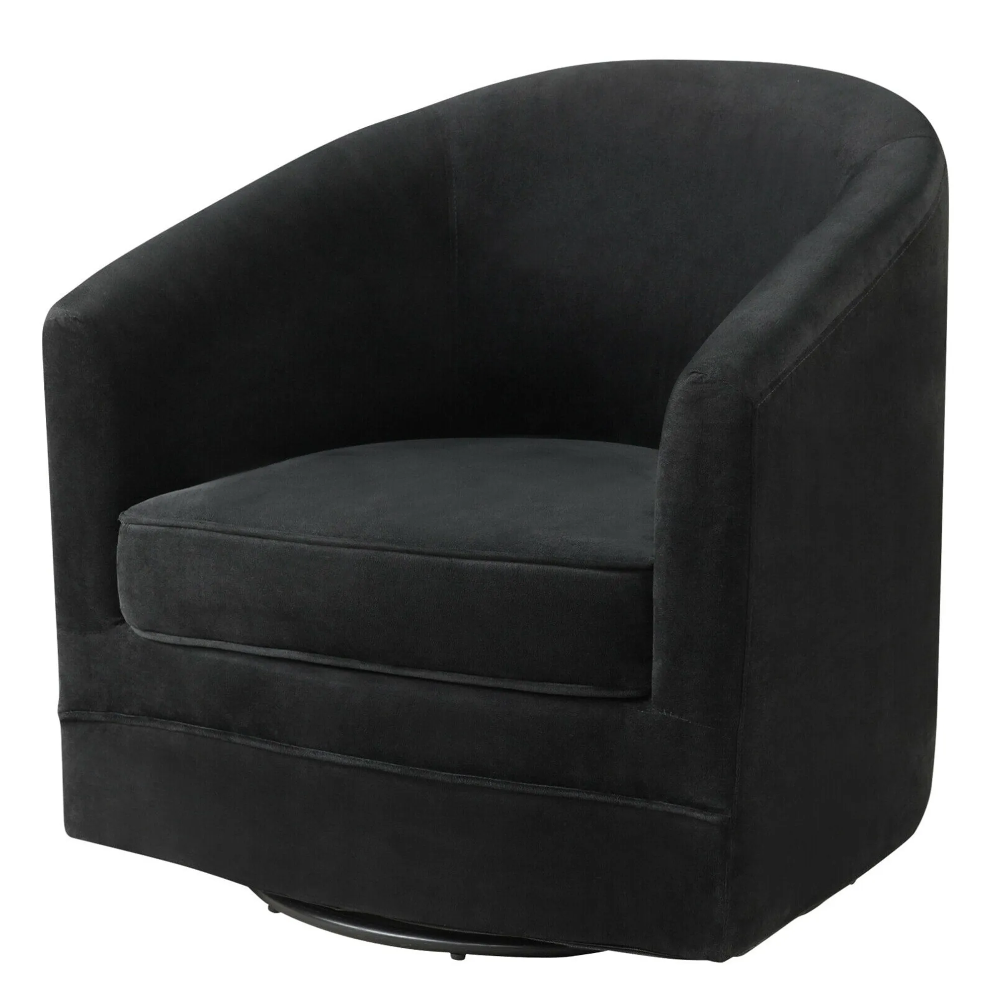 Gymax Modern Swivel Barrel Chair Upholstered Velvet Armchair with - See details
