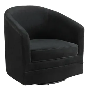 Gymax Modern Swivel Barrel Chair Upholstered Velvet Armchair with - See details