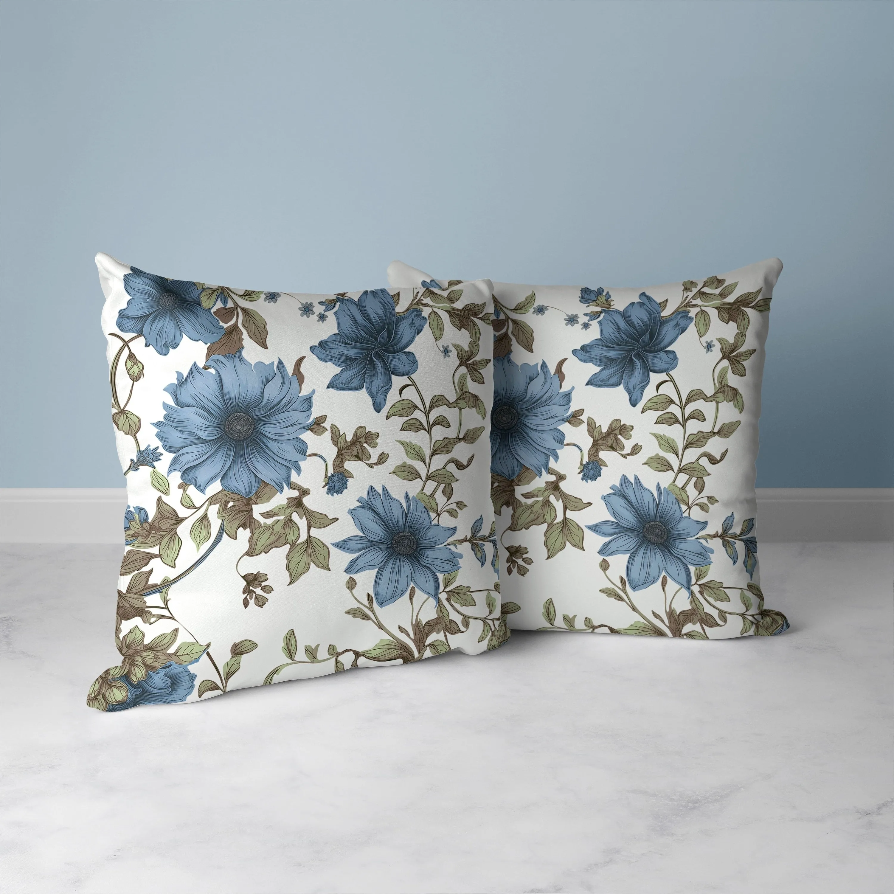 Harvest of Sunshine Faux Suede Reversible Throw Pillow Green and Blue