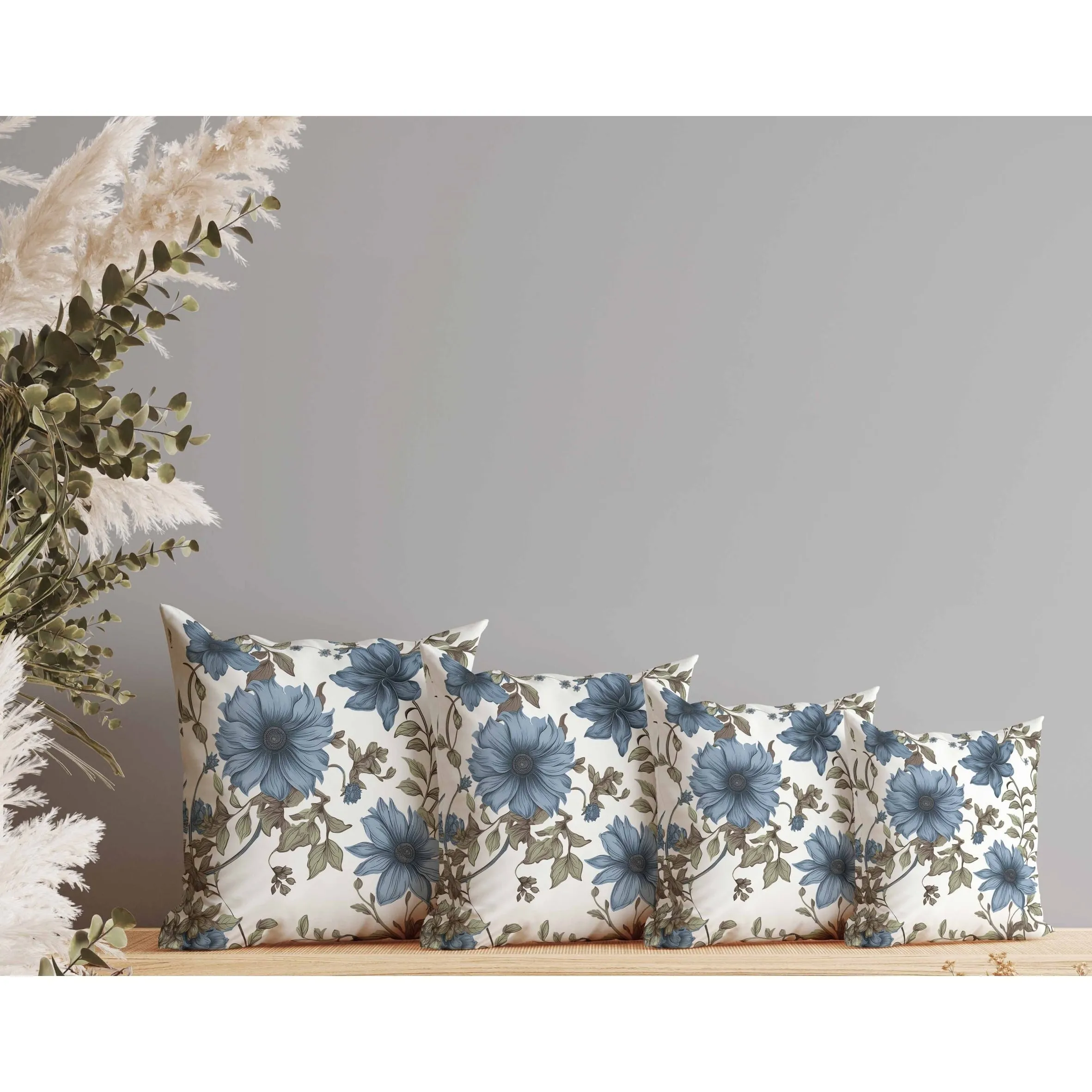 Harvest of Sunshine Faux Suede Reversible Throw Pillow Green and Blue