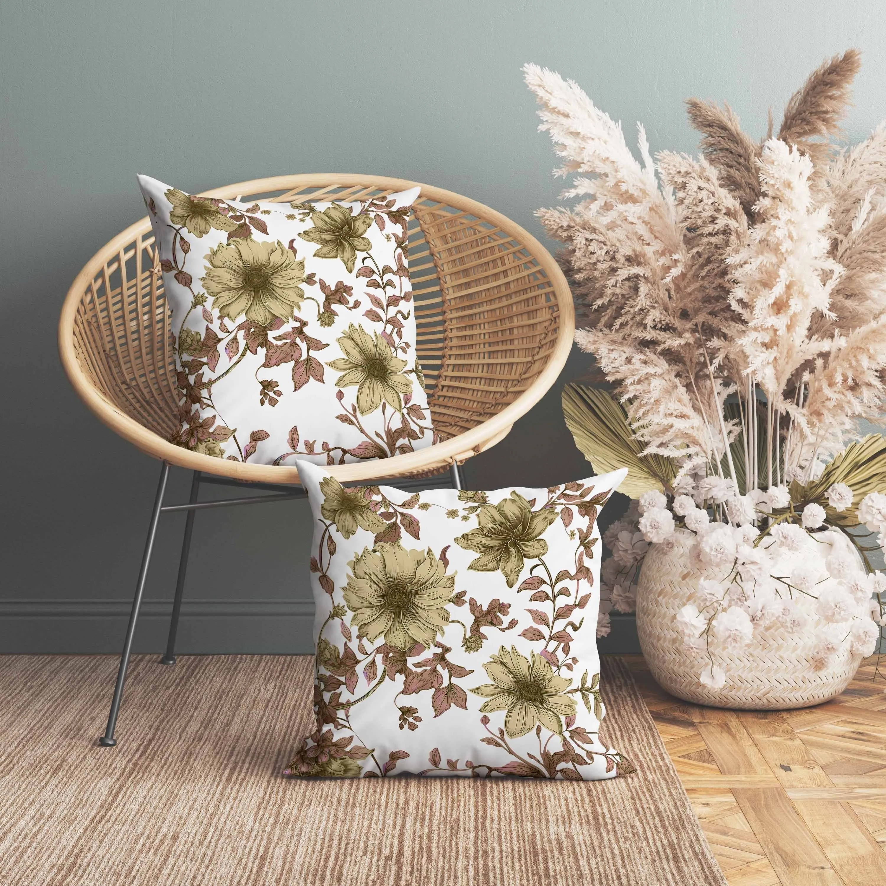 Harvest of Sunshine Faux Suede Reversible Throw Pillow Pink and Gold