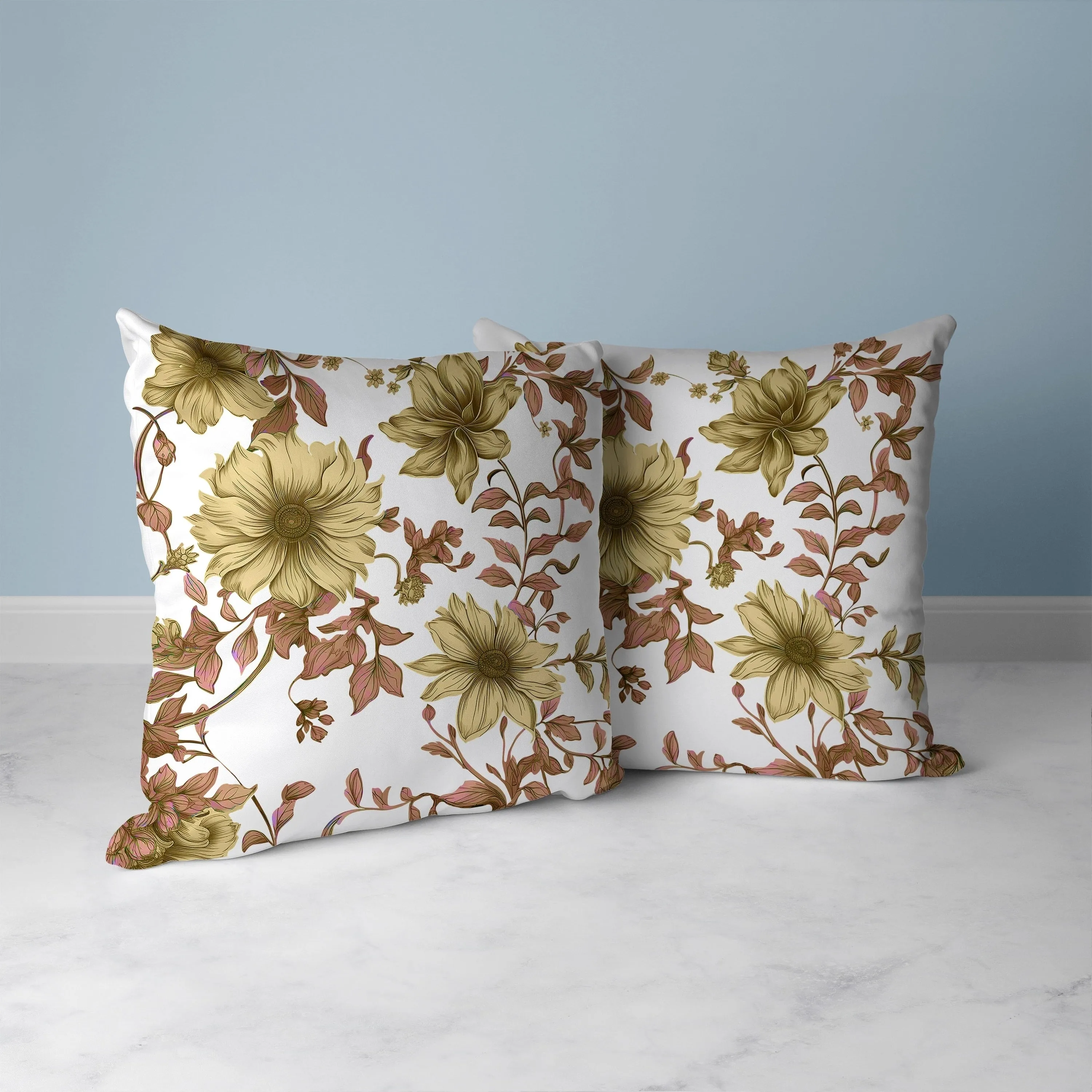 Harvest of Sunshine Faux Suede Reversible Throw Pillow Pink and Gold