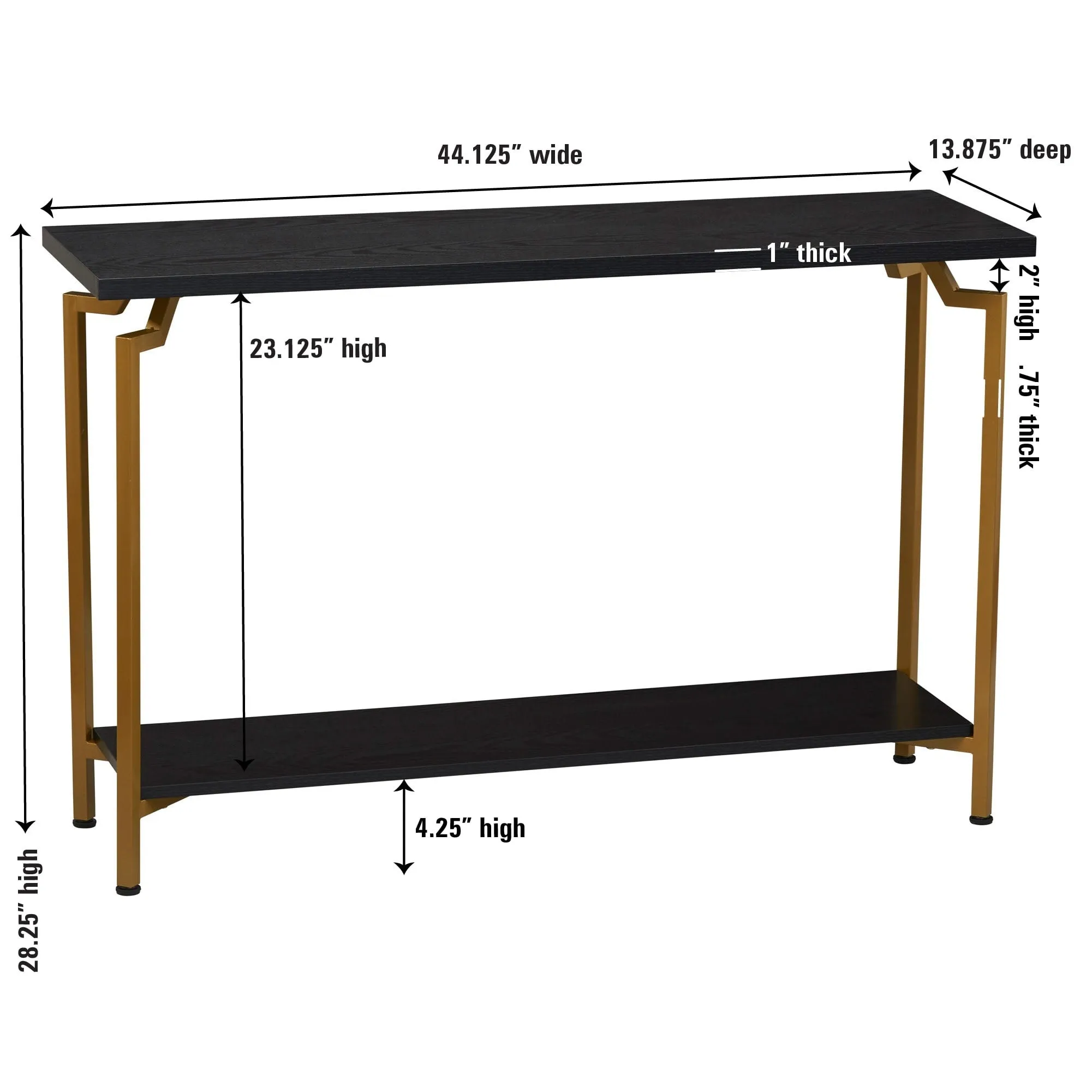 Household Essentials Console Sofa Table with Storage Shelf