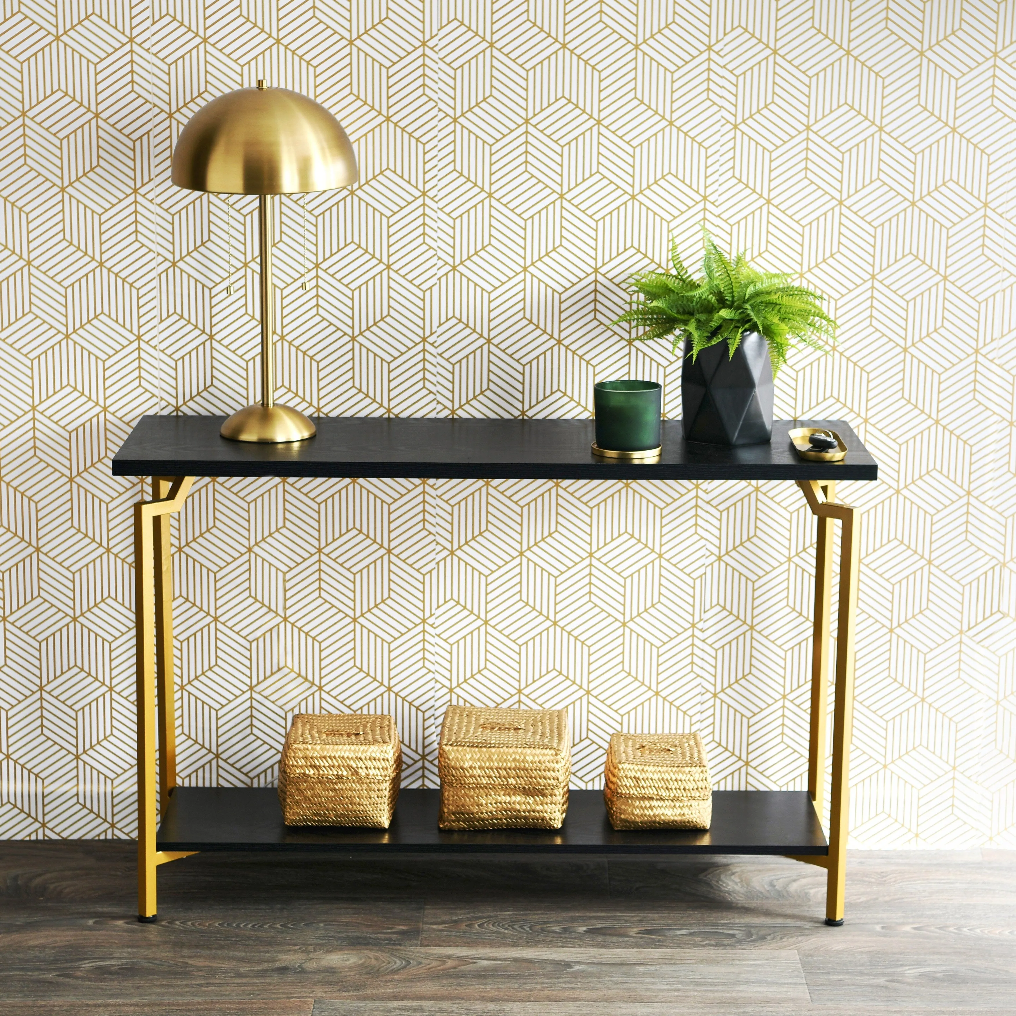 Household Essentials Console Sofa Table with Storage Shelf