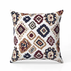 Ikat Diamond Faux Suede Reversible Throw Pillow White and Brown