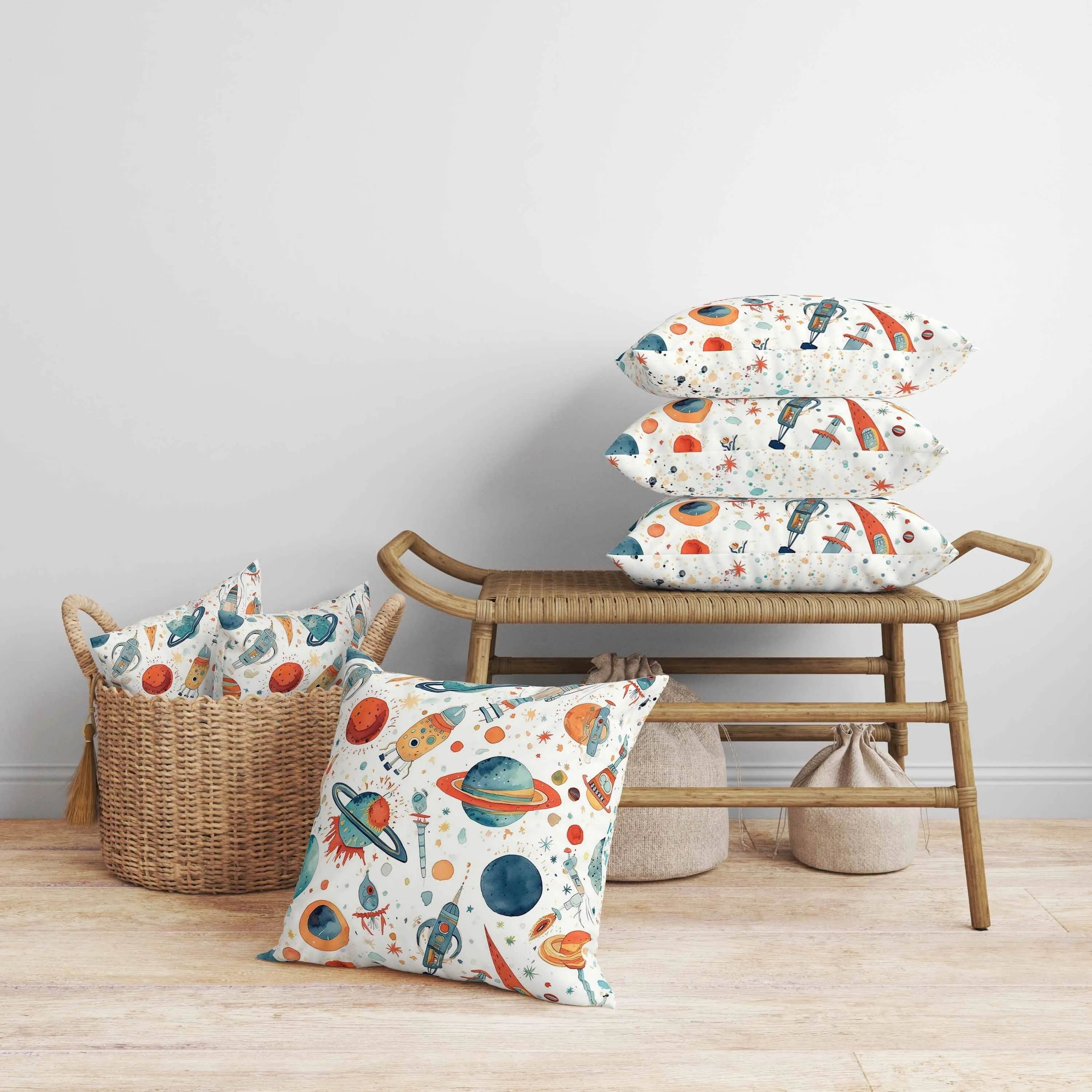 Infinite Horizons Faux Suede Reversible Throw Pillow White and Blue