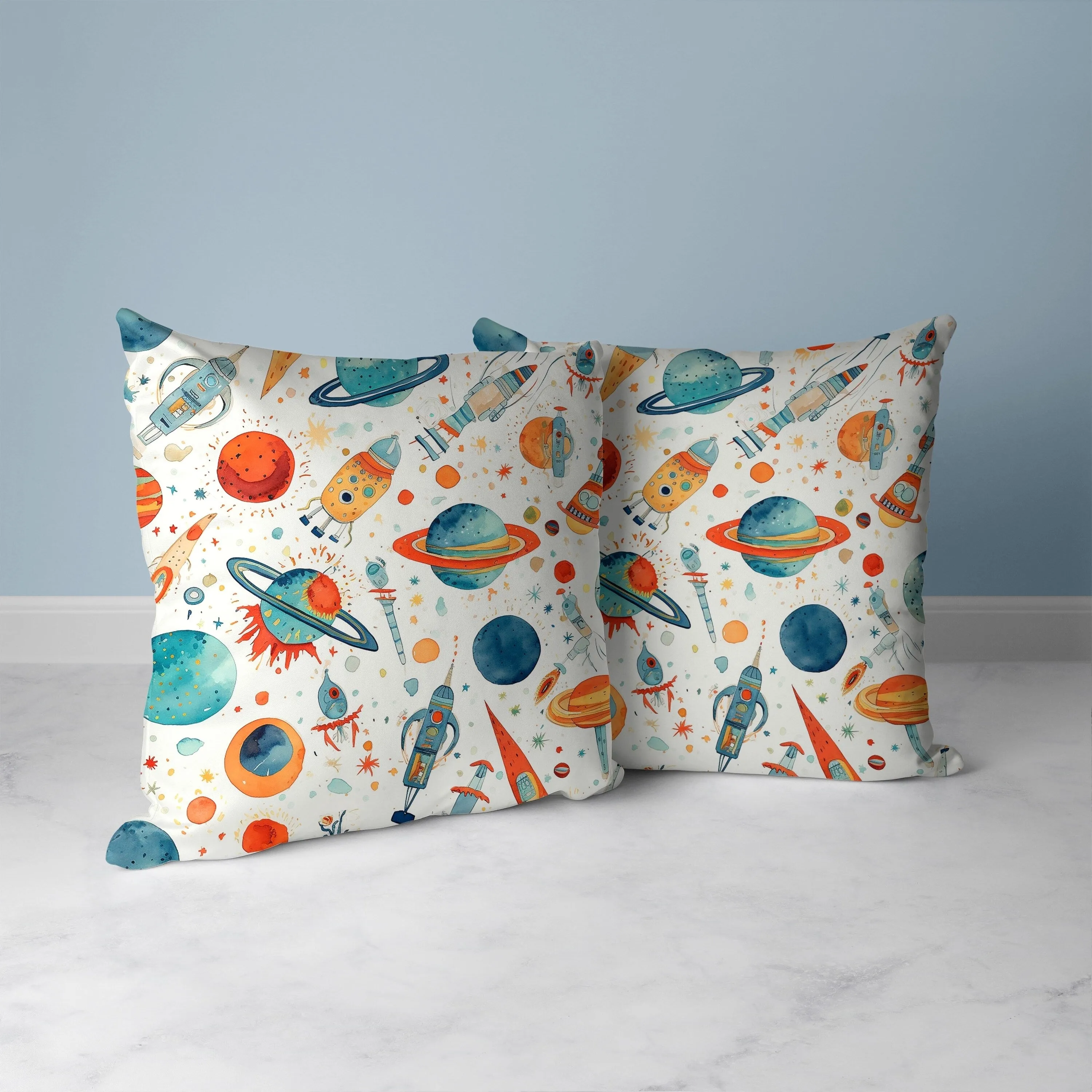 Infinite Horizons Faux Suede Reversible Throw Pillow White and Blue