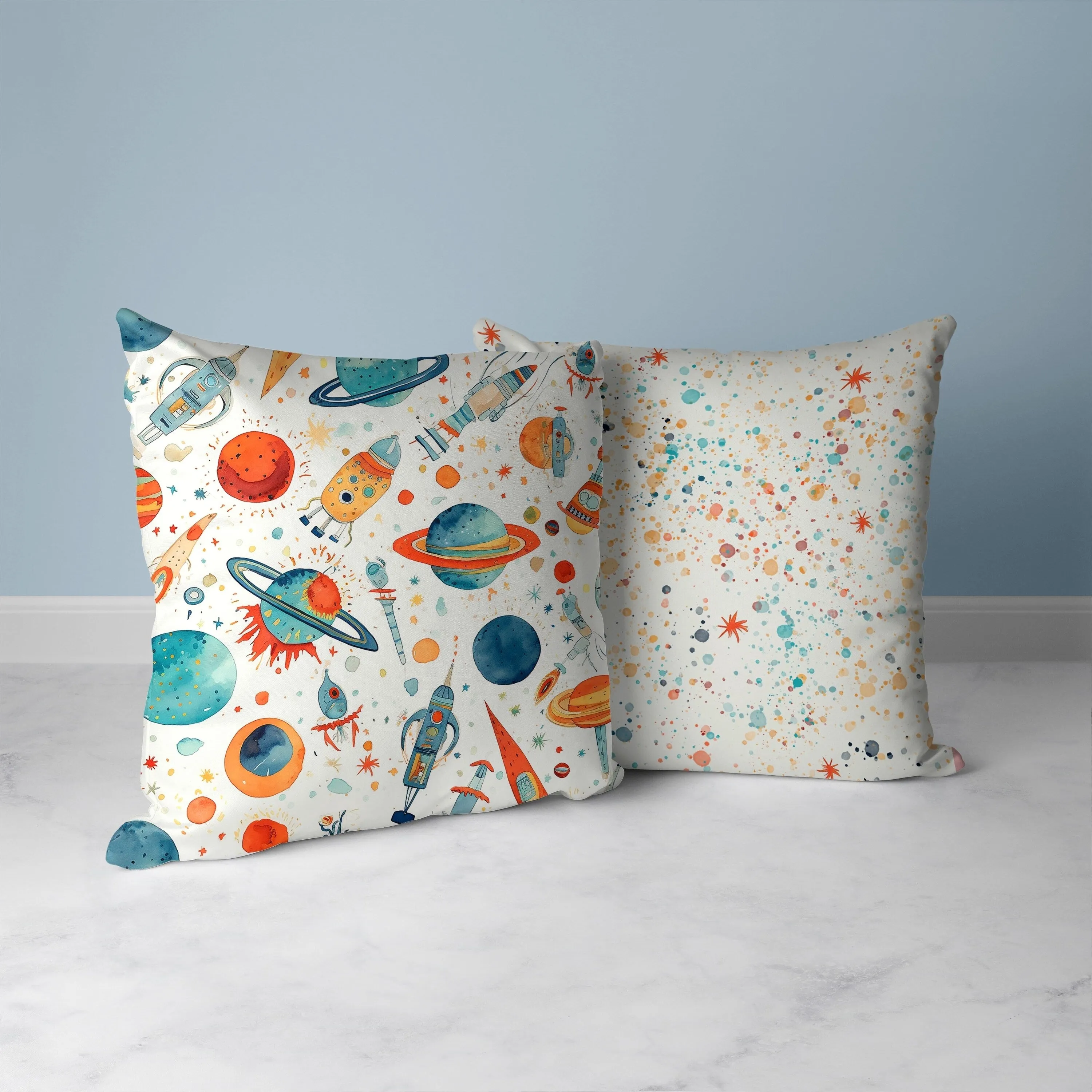 Infinite Horizons Faux Suede Reversible Throw Pillow White and Blue