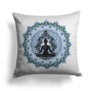 Inner Peace Circle Faux Suede Reversible Throw Pillow White and Green