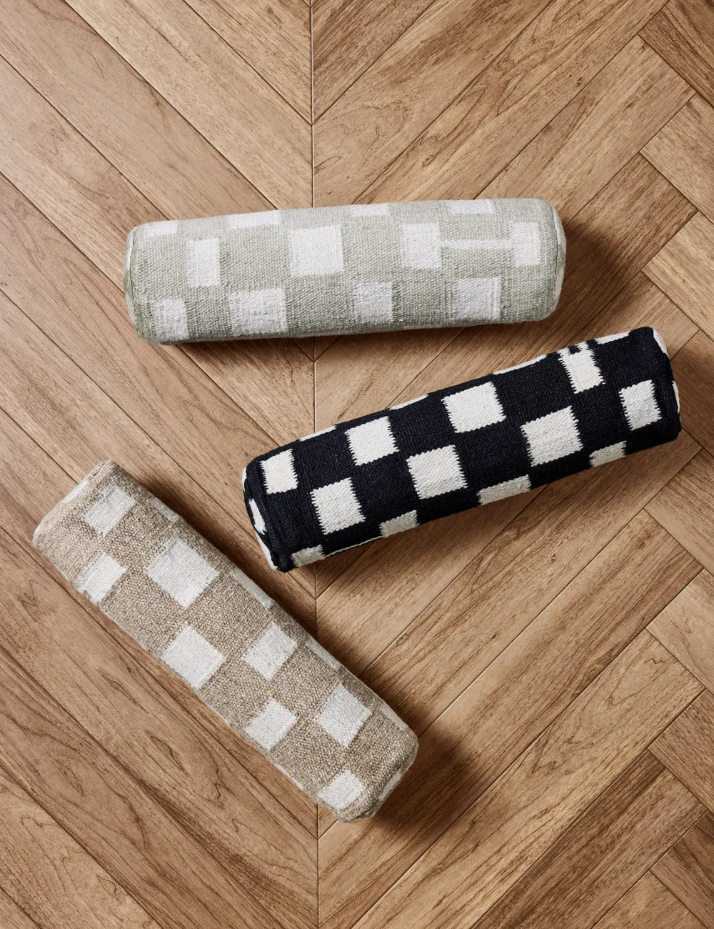Irregular Checkerboard Bolster Pillow by Sarah Sherman Samuel