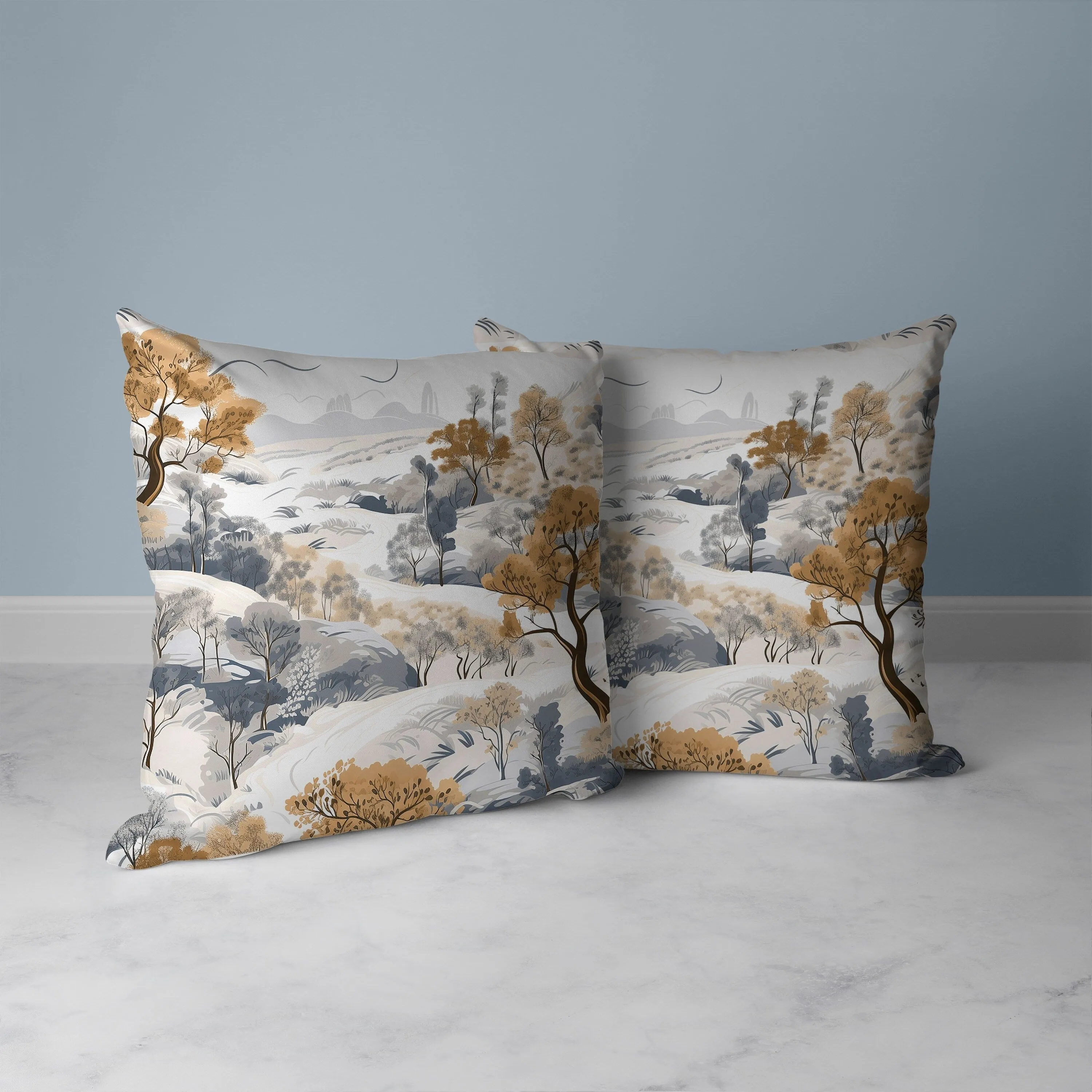 Leaf Magic Stories Faux Suede Reversible Throw Pillow Copper and Grey