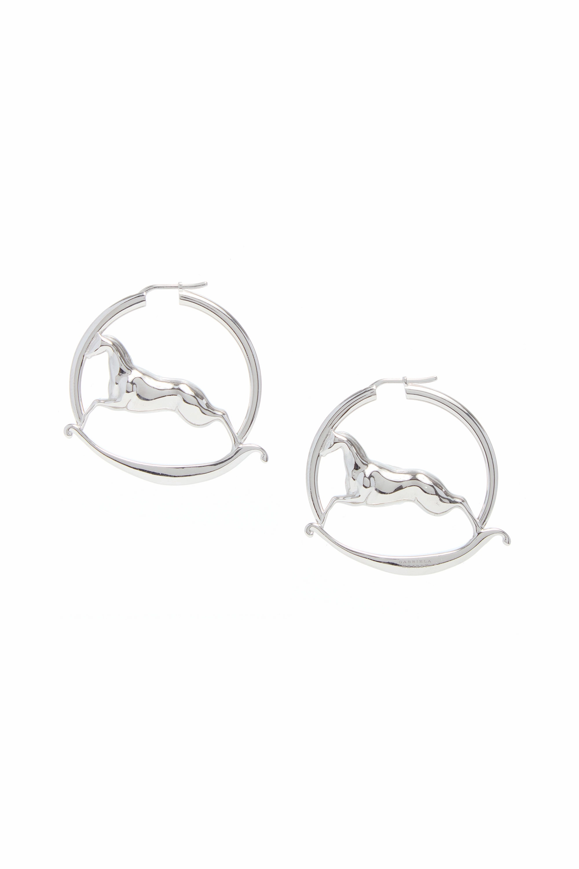 Leonora Rocking Horse Silver Hoop Earrings