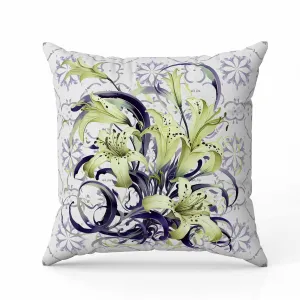 Lily Legends Faux Suede Reversible Throw Pillow Purple and Green