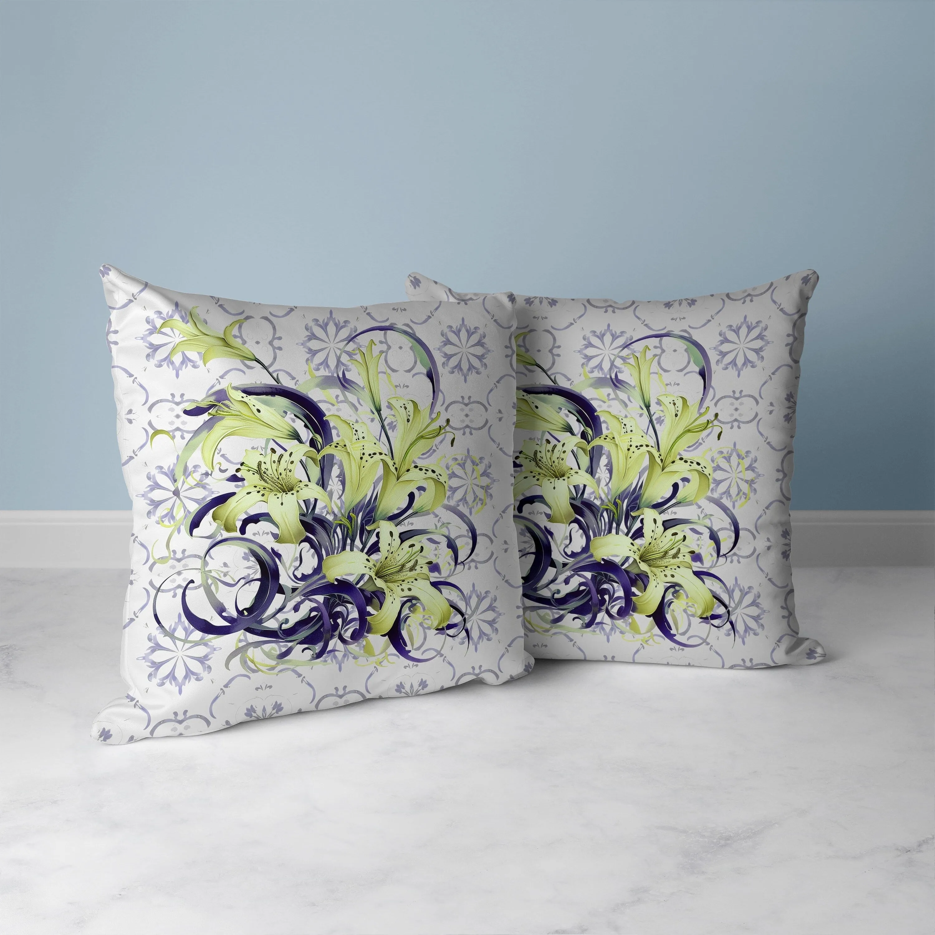 Lily Legends Faux Suede Reversible Throw Pillow Purple and Green