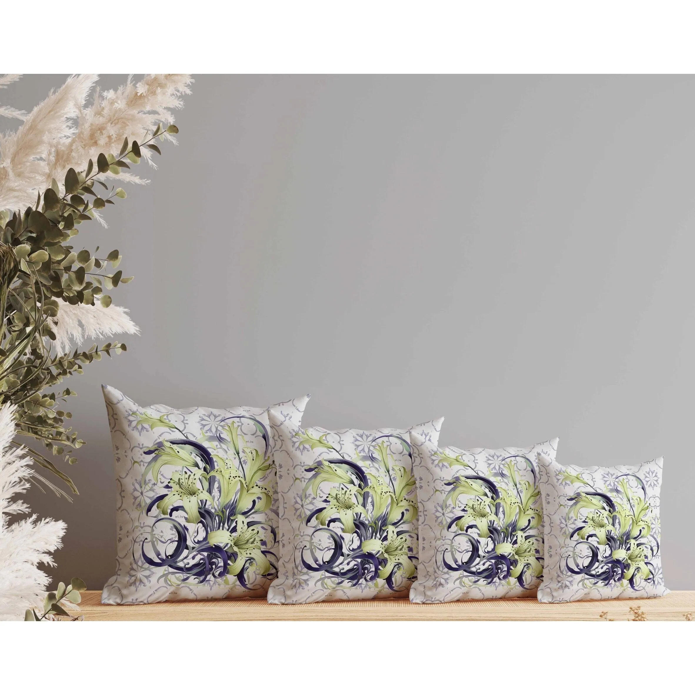 Lily Legends Faux Suede Reversible Throw Pillow Purple and Green