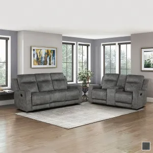 Liriope 2-Piece Microfiber Manual Reclining Sofa Set