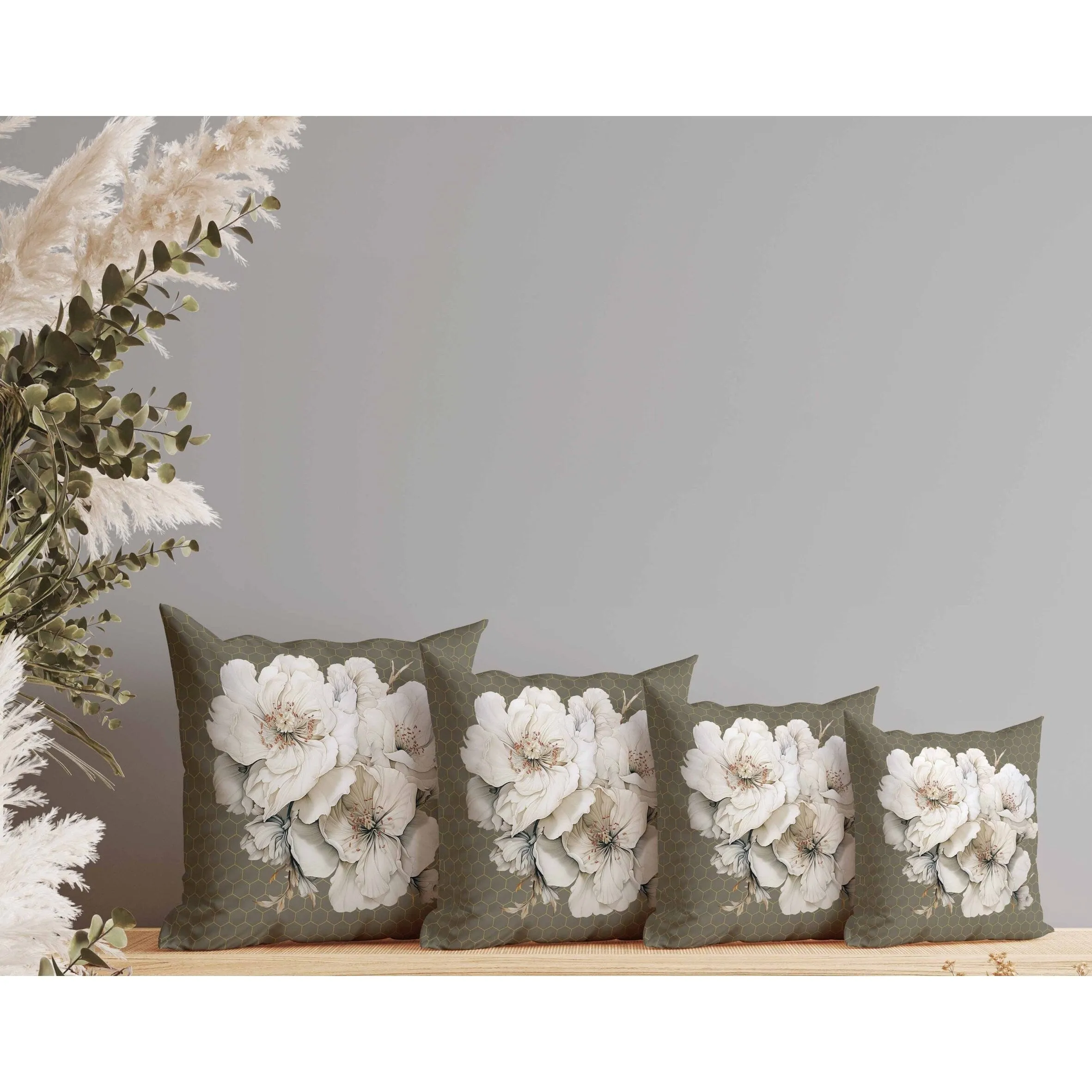 Magnolia Majesty Indoor/Outdoor Reversible Throw Pillow Aloe and Green