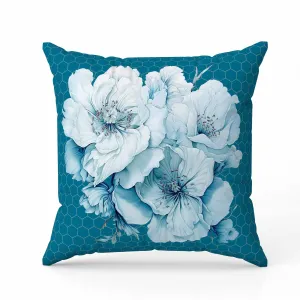 Magnolia Majesty Indoor/Outdoor Reversible Throw Pillow Corruleum and Blue