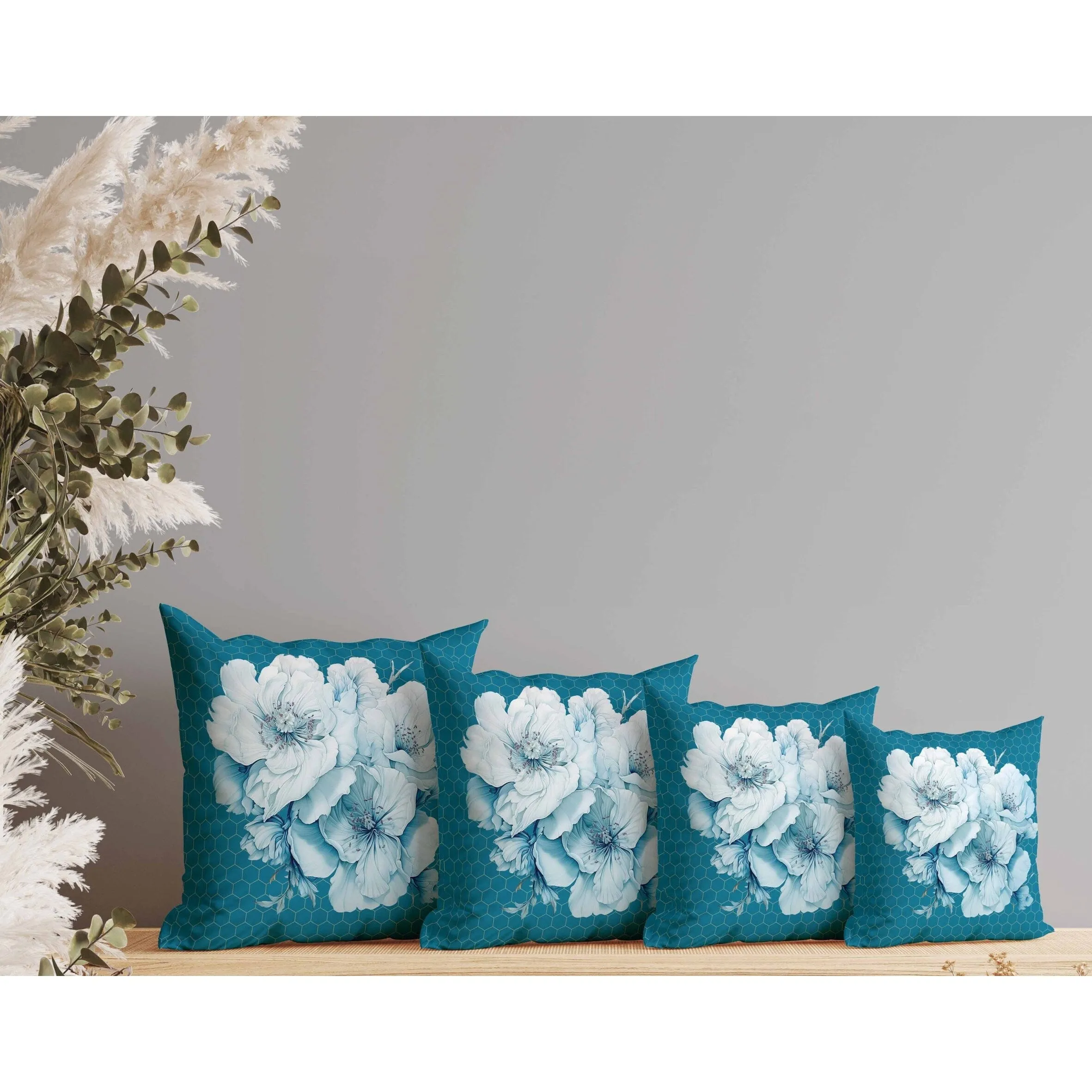 Magnolia Majesty Indoor/Outdoor Reversible Throw Pillow Corruleum and Blue