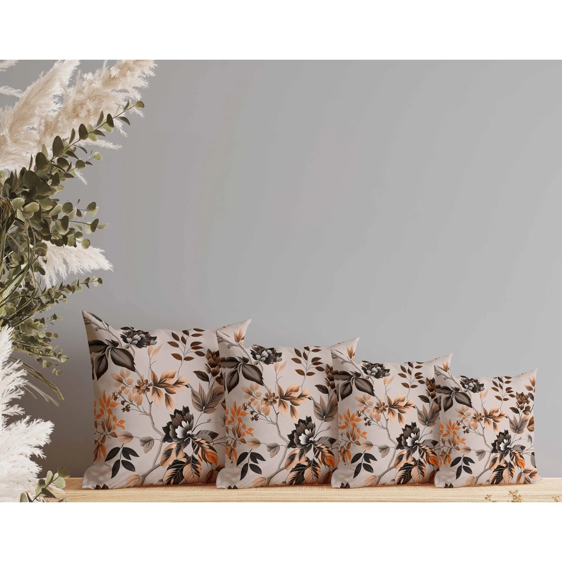 Majestic Gardens Faux Suede Reversible Throw Pillow Pink and Brown