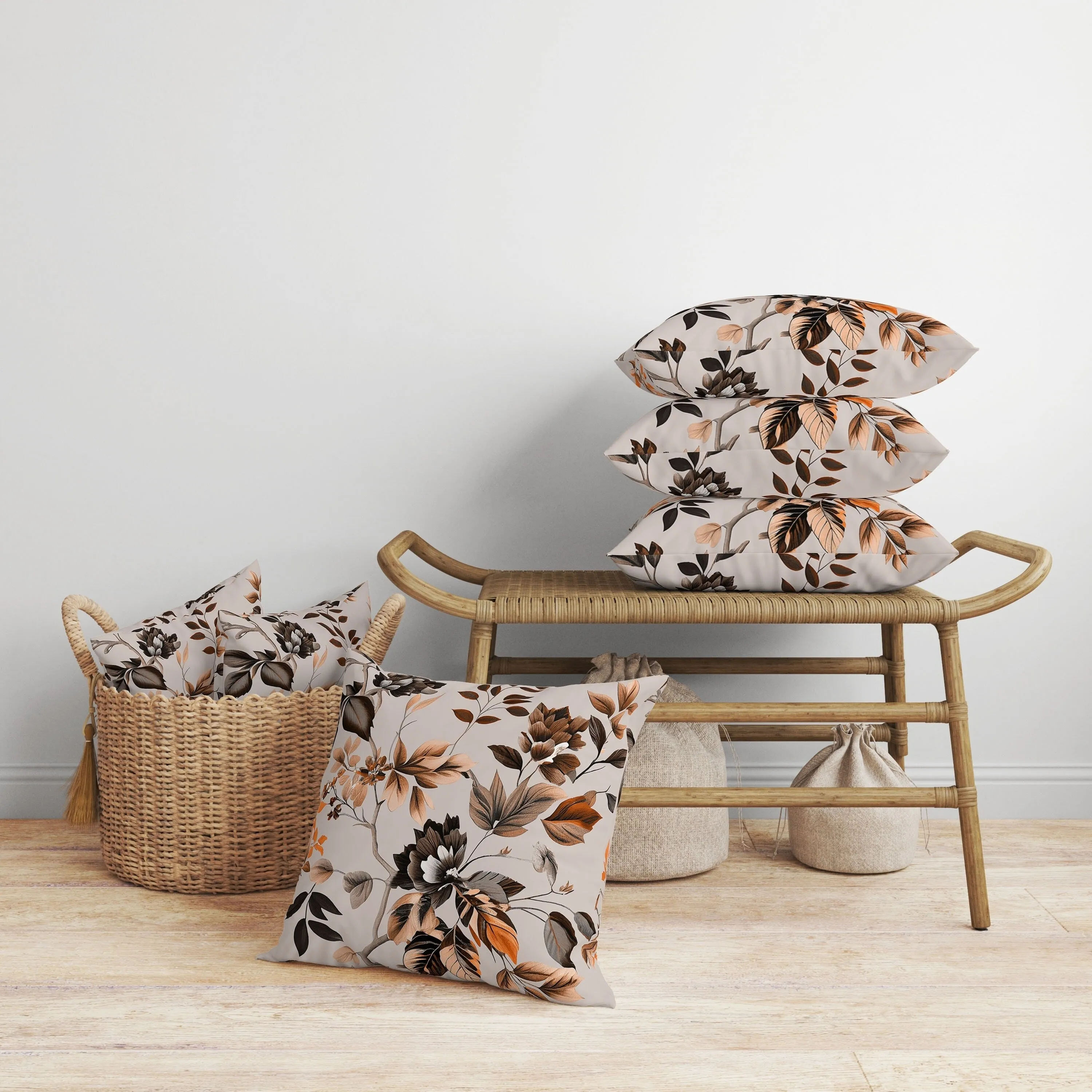 Majestic Gardens Faux Suede Reversible Throw Pillow Pink and Brown