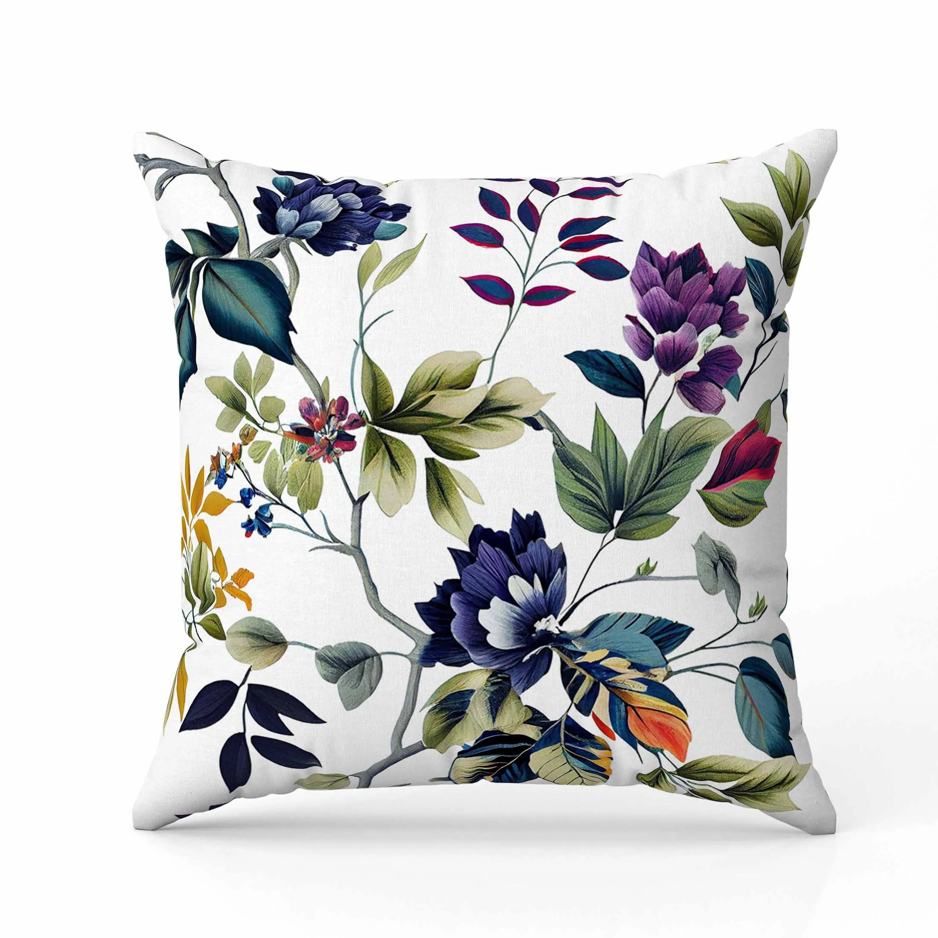 Majestic Gardens Faux Suede Reversible Throw Pillow White and Green