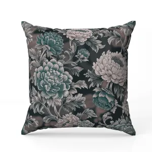 Meadow Bloom Faux Suede Reversible Throw Pillow Green and Pink