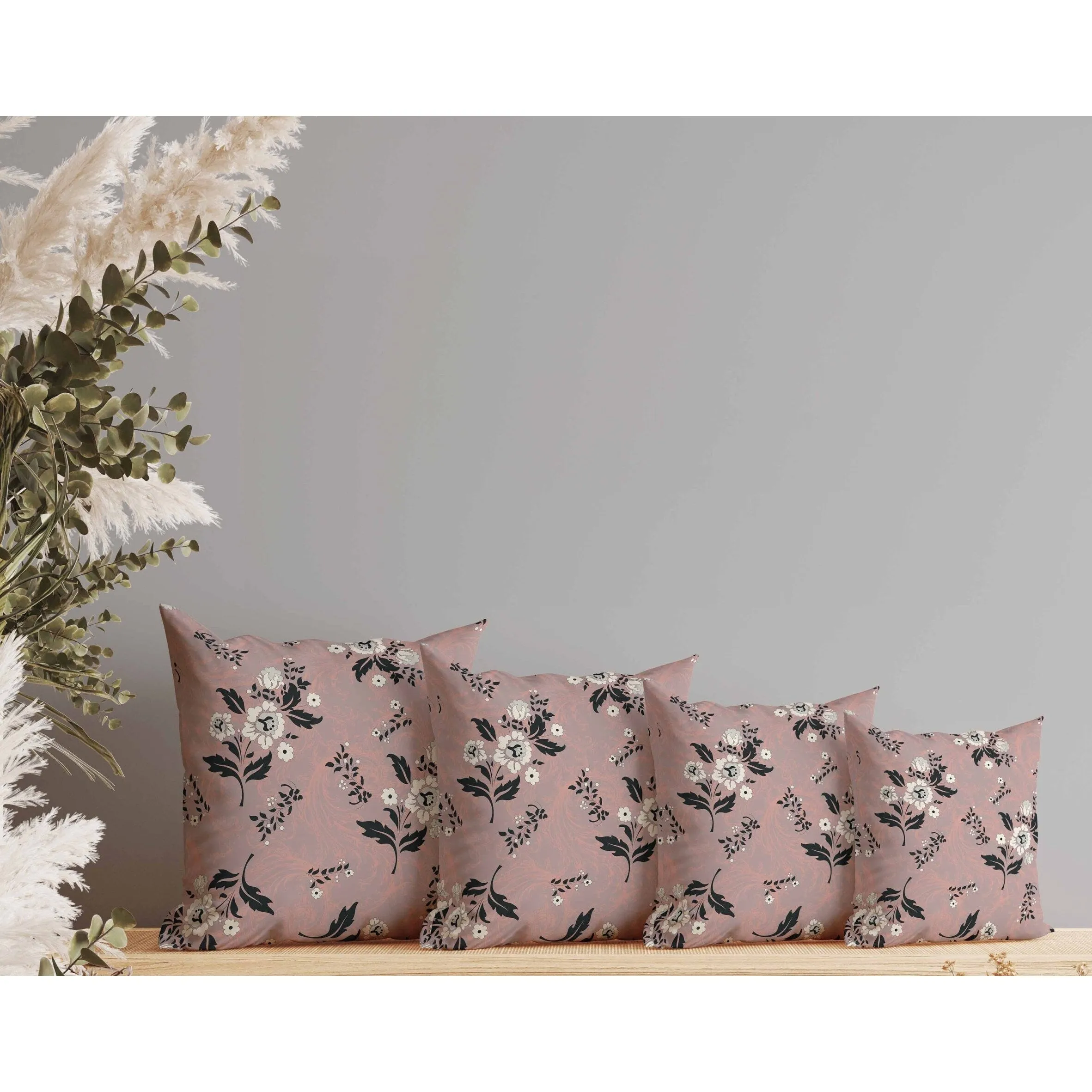 Meadow Strokes Faux Suede Reversible Throw Pillow Light and Red