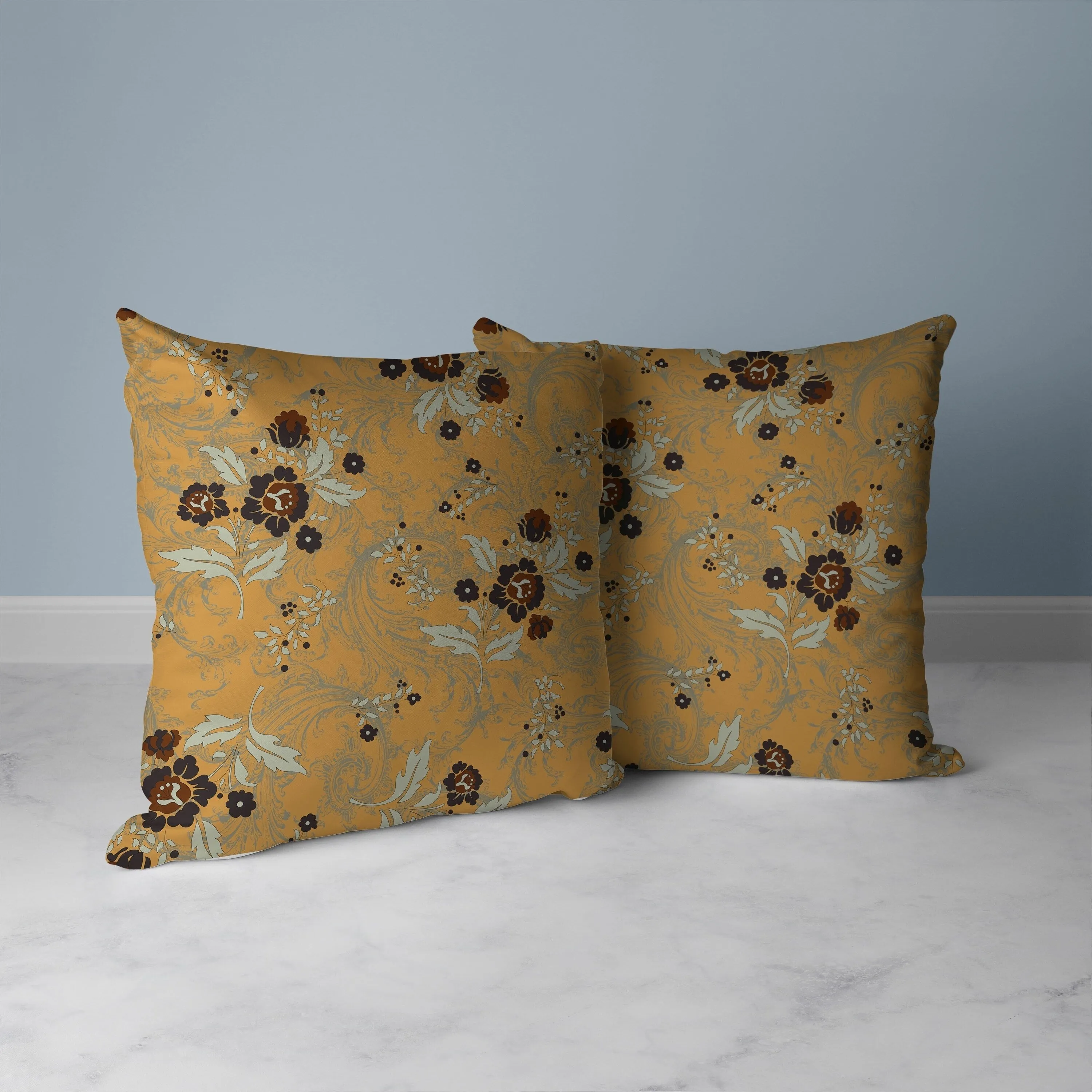 Meadow Strokes Faux Suede Reversible Throw Pillow Orange and Brown
