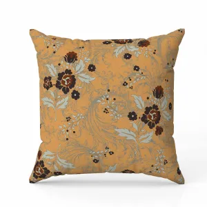 Meadow Strokes Faux Suede Reversible Throw Pillow Orange and Brown