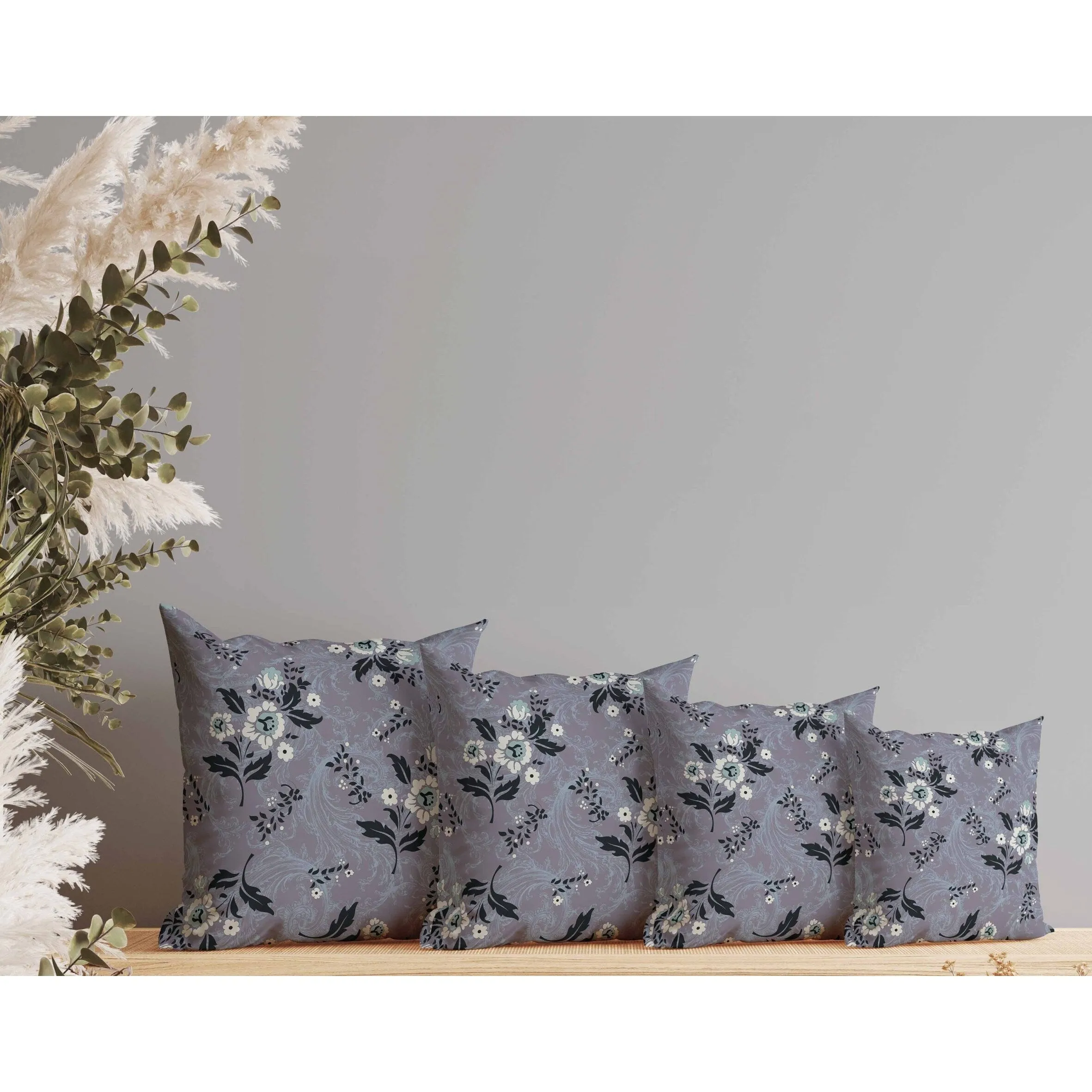 Meadow Strokes Indoor/Outdoor Reversible Throw Pillow Gray and Black