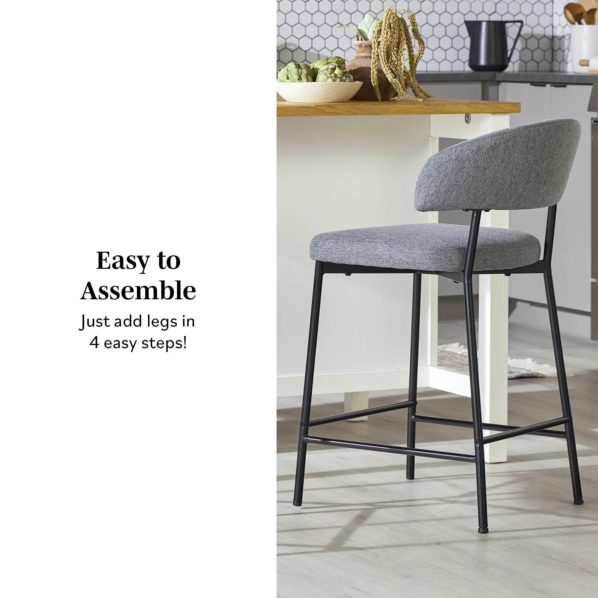 Middlebrook Designs Curved Back Counter Stool (Set of 2)