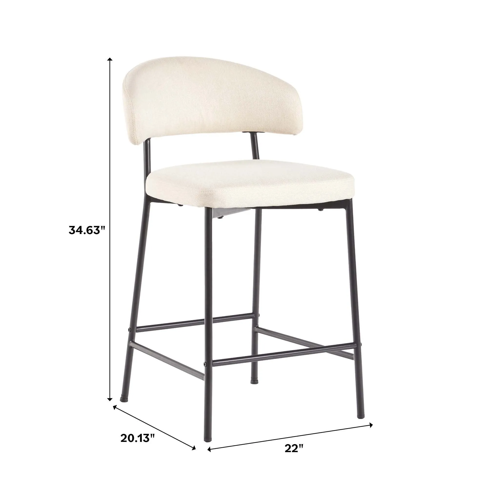 Middlebrook Designs Curved Back Counter Stool (Set of 2)