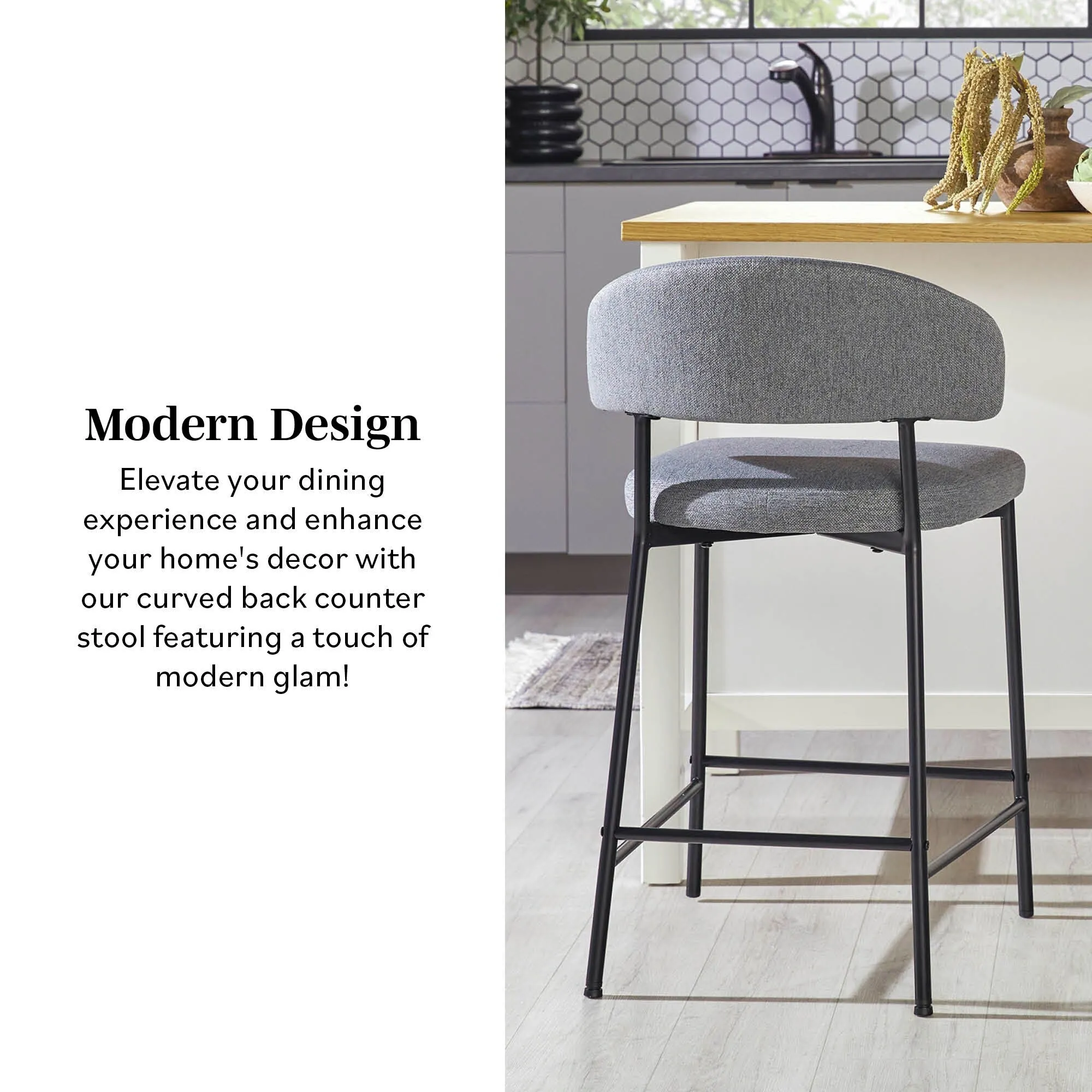 Middlebrook Designs Curved Back Counter Stool (Set of 2)
