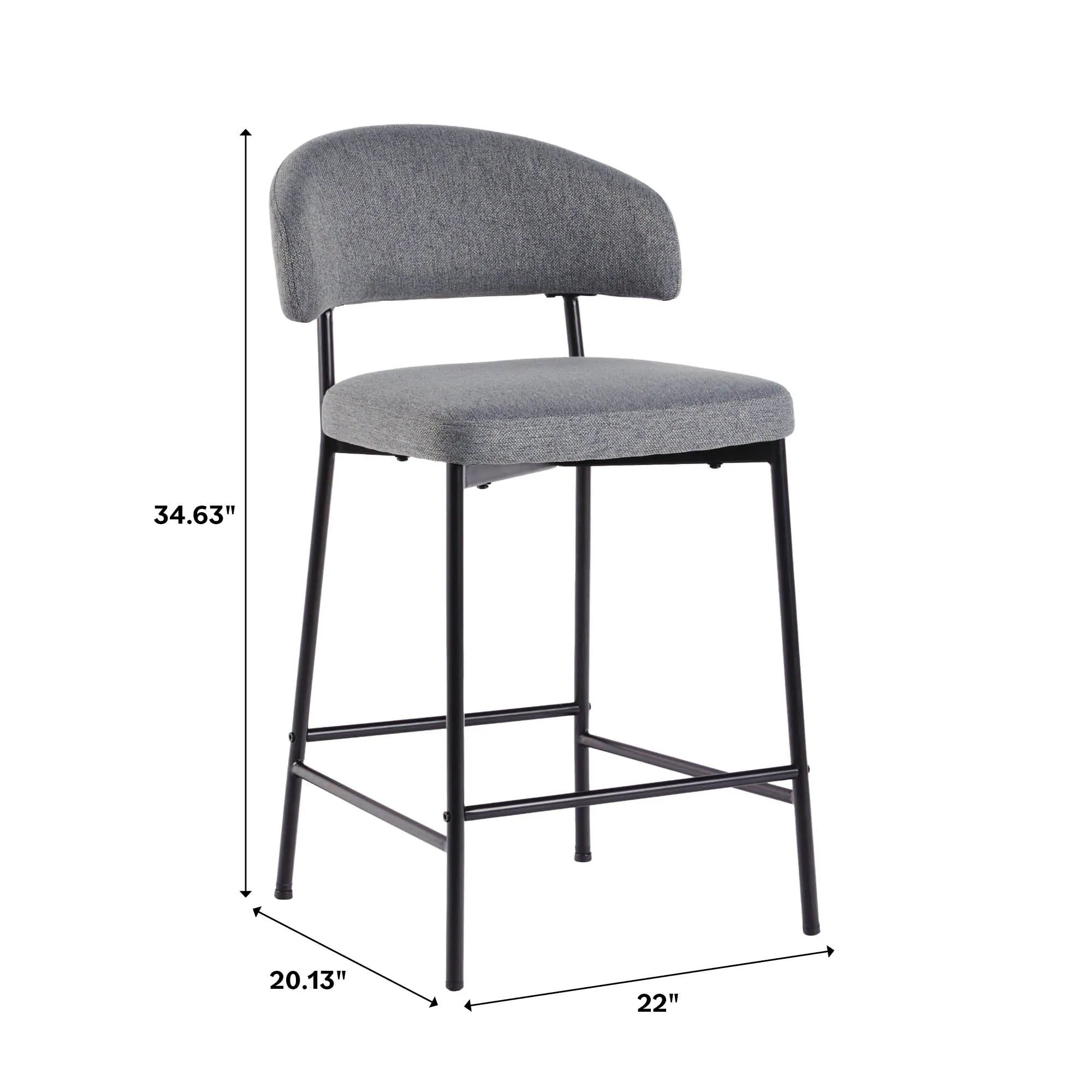 Middlebrook Designs Curved Back Counter Stool (Set of 2)